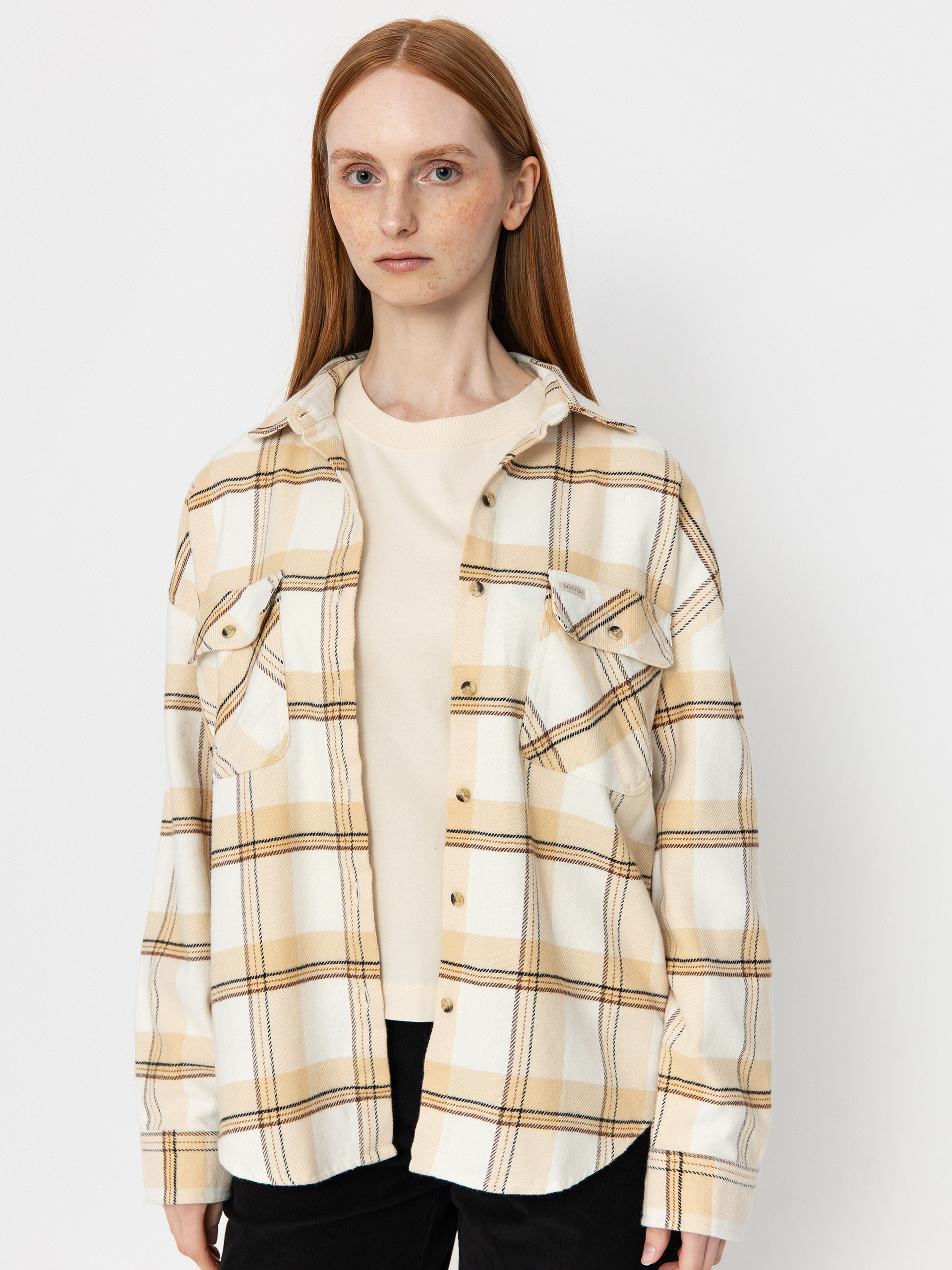 u0421u043eu0440u043eu0447u043au0430 Brixton Bowery Classic Flannel Wmn (off white/semolina/washed copp)