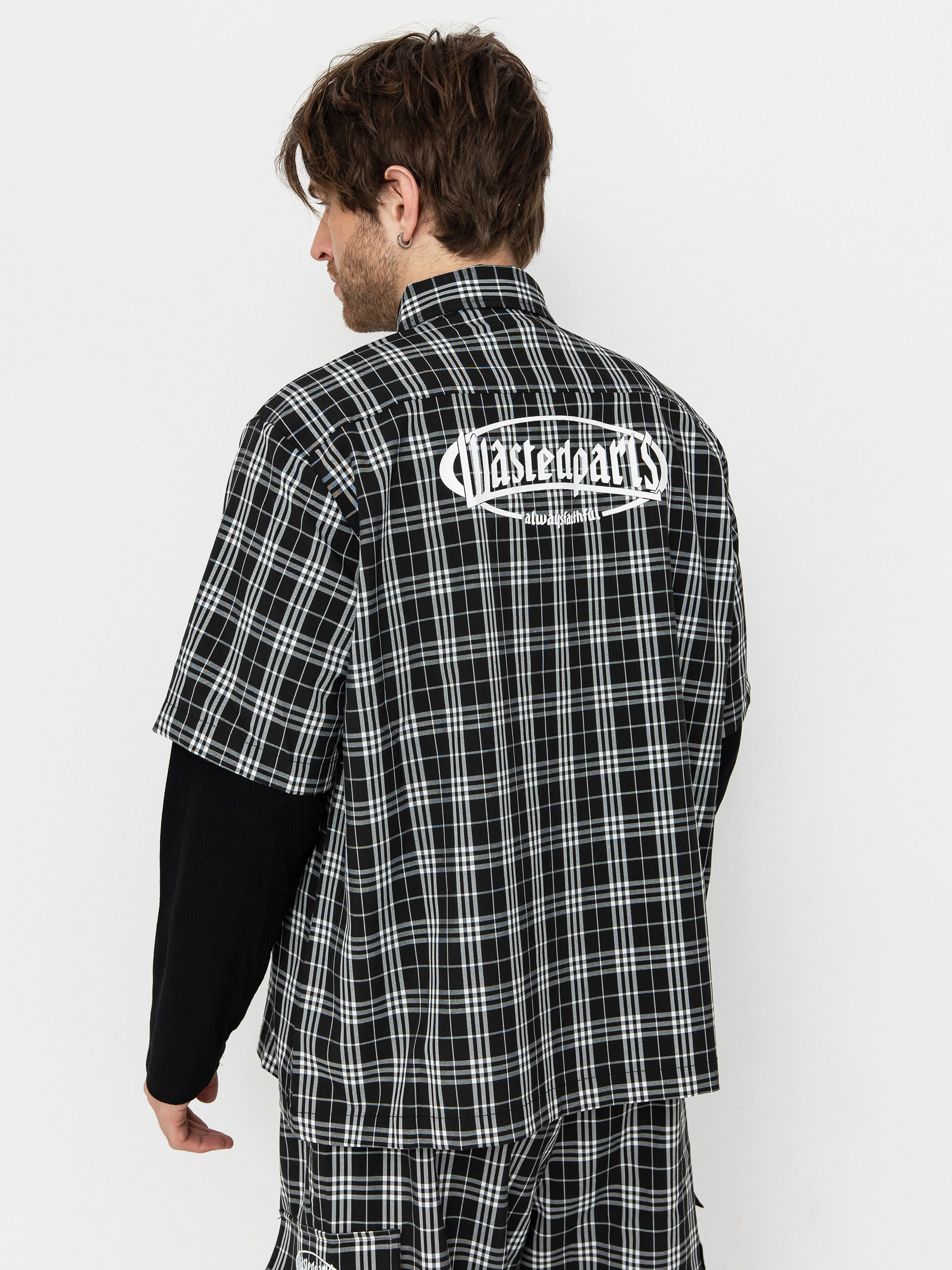 Сорочка Wasted Paris Yard Tartan Shirt Age (black/white)