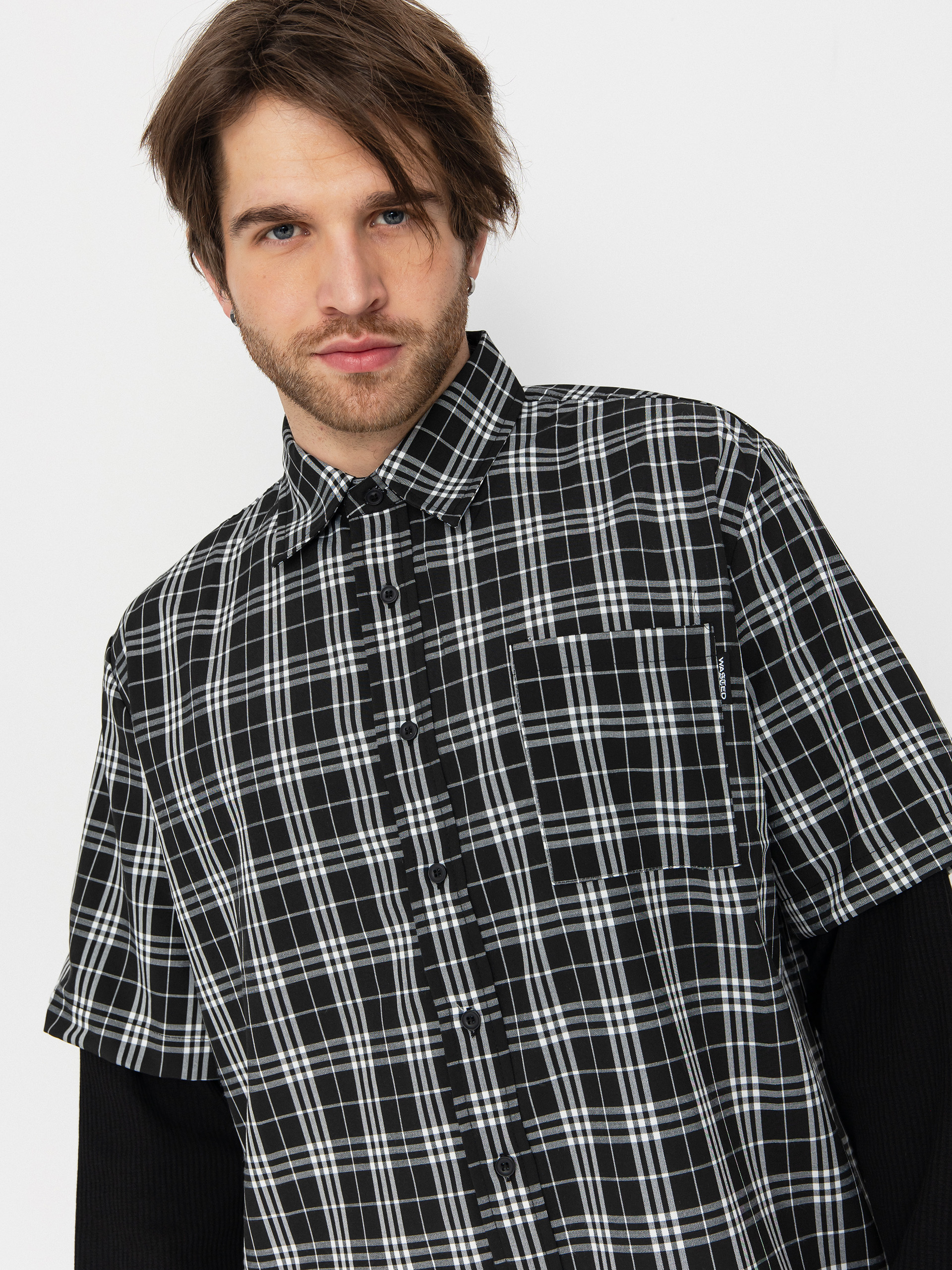 Сорочка Wasted Paris Yard Tartan Shirt Age (black/white)
