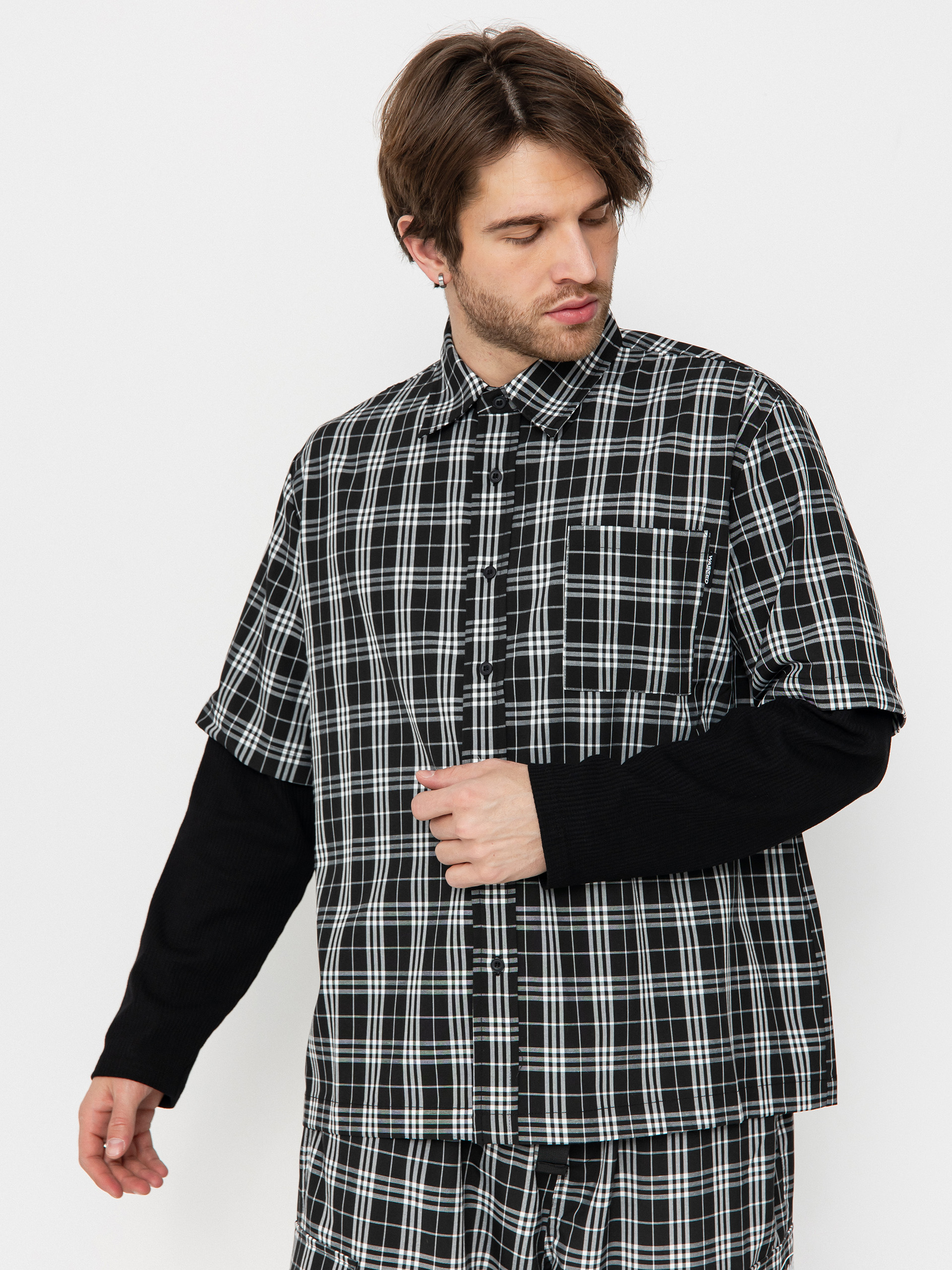 Сорочка Wasted Paris Yard Tartan Shirt Age (black/white)