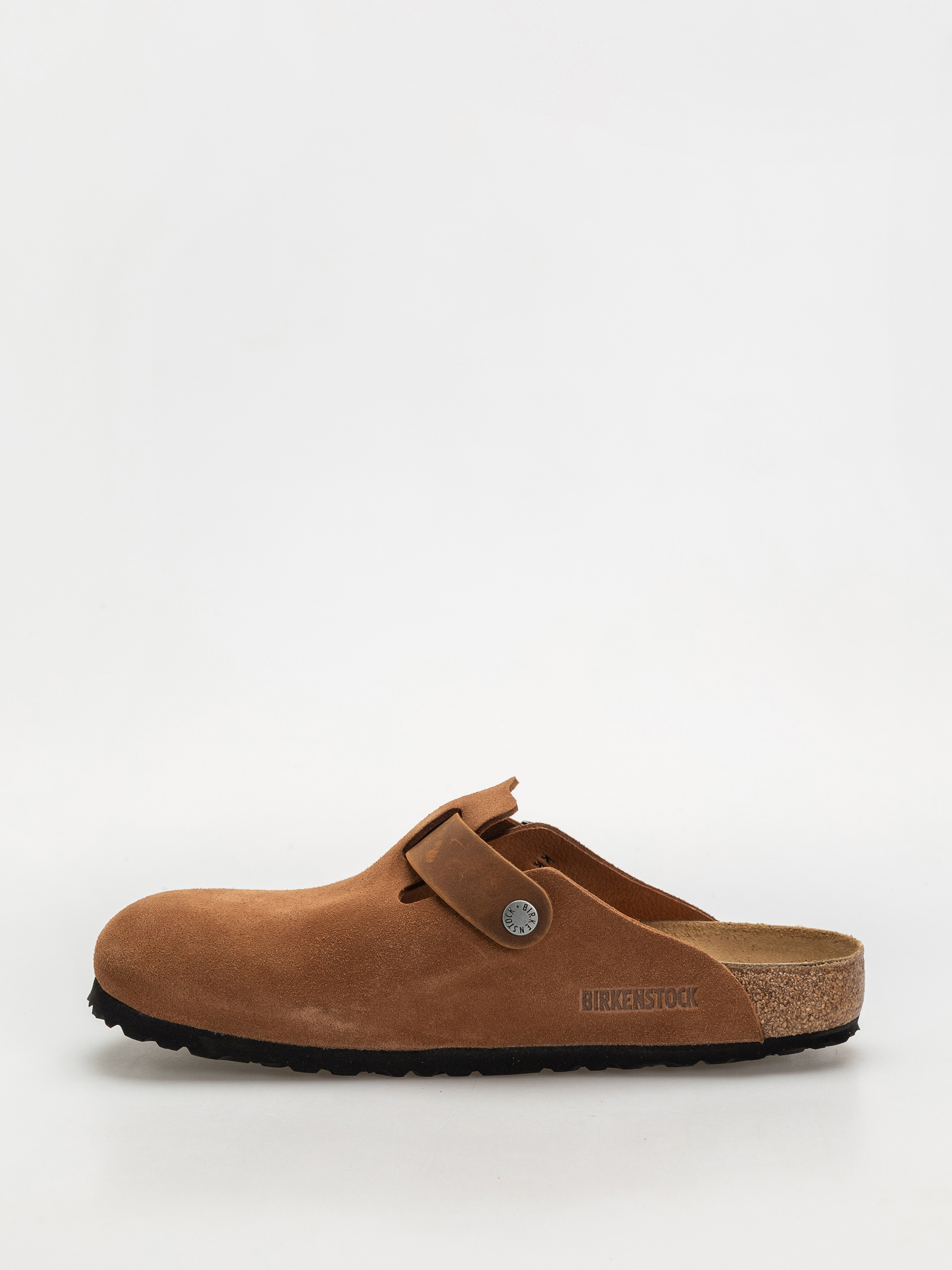 Шльопанці Birkenstock Boston Suede Oiled Leather Regular (cognac)