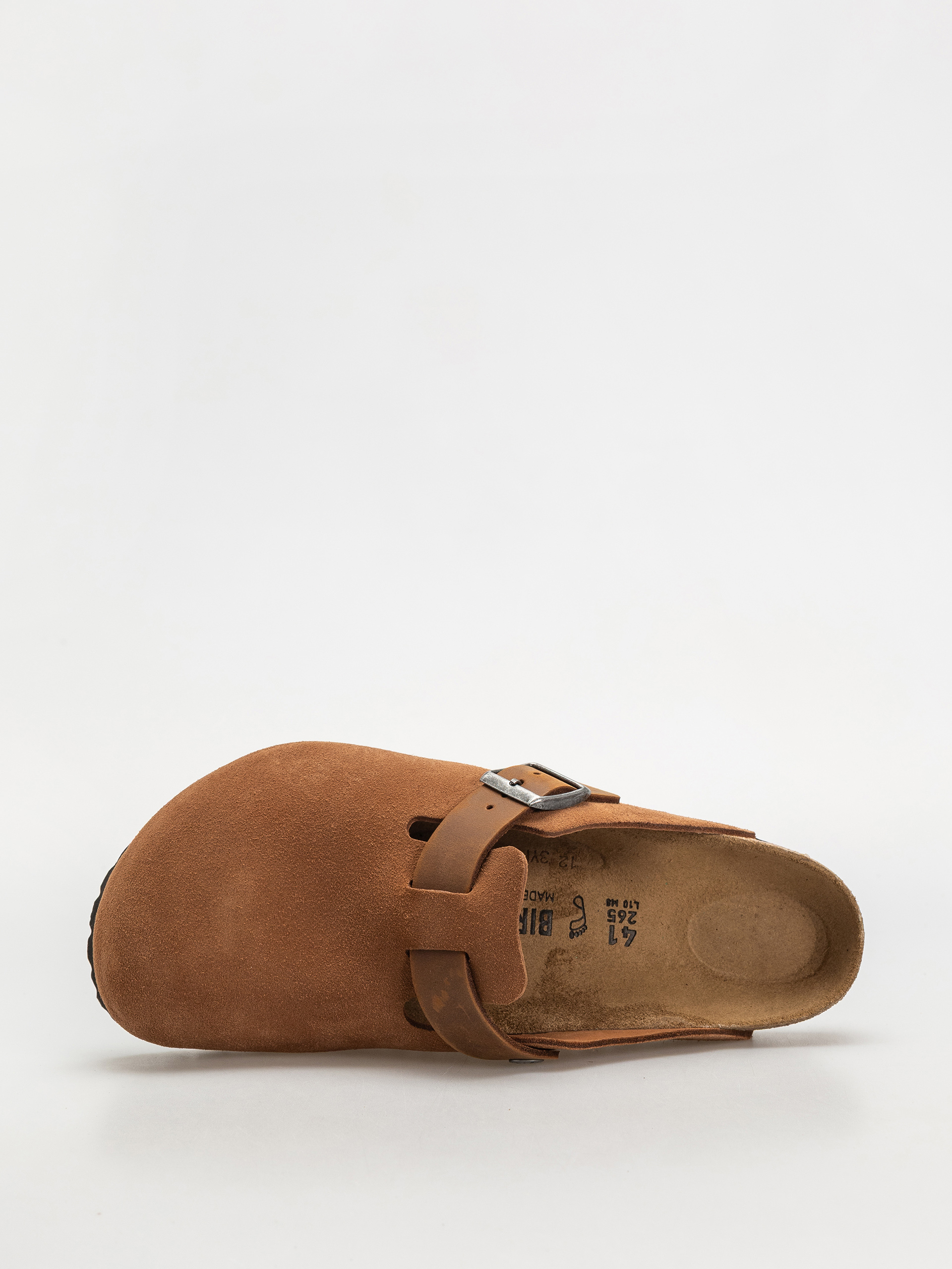 Шльопанці Birkenstock Boston Suede Oiled Leather Regular (cognac)