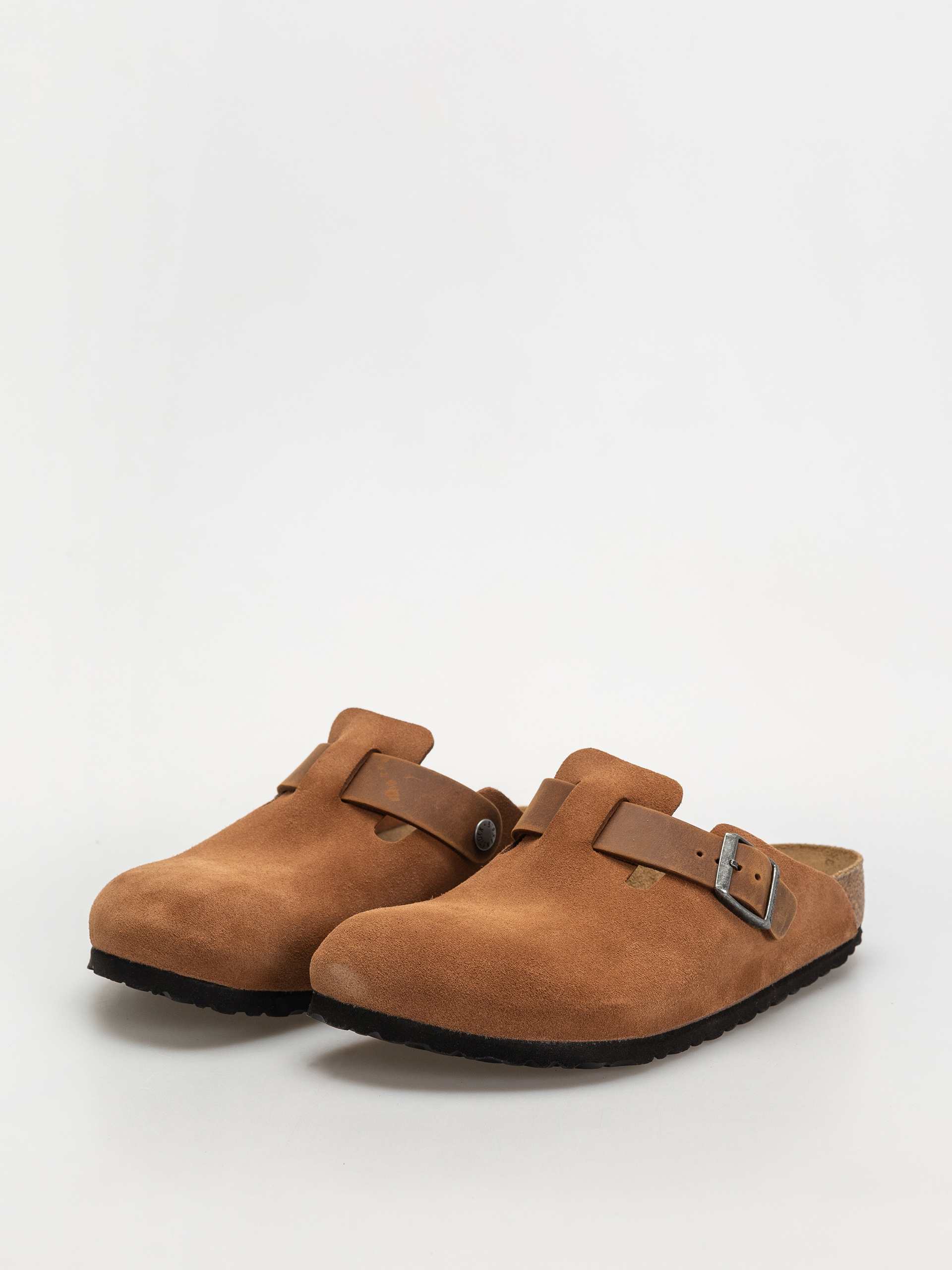 Шльопанці Birkenstock Boston Suede Oiled Leather Regular (cognac)