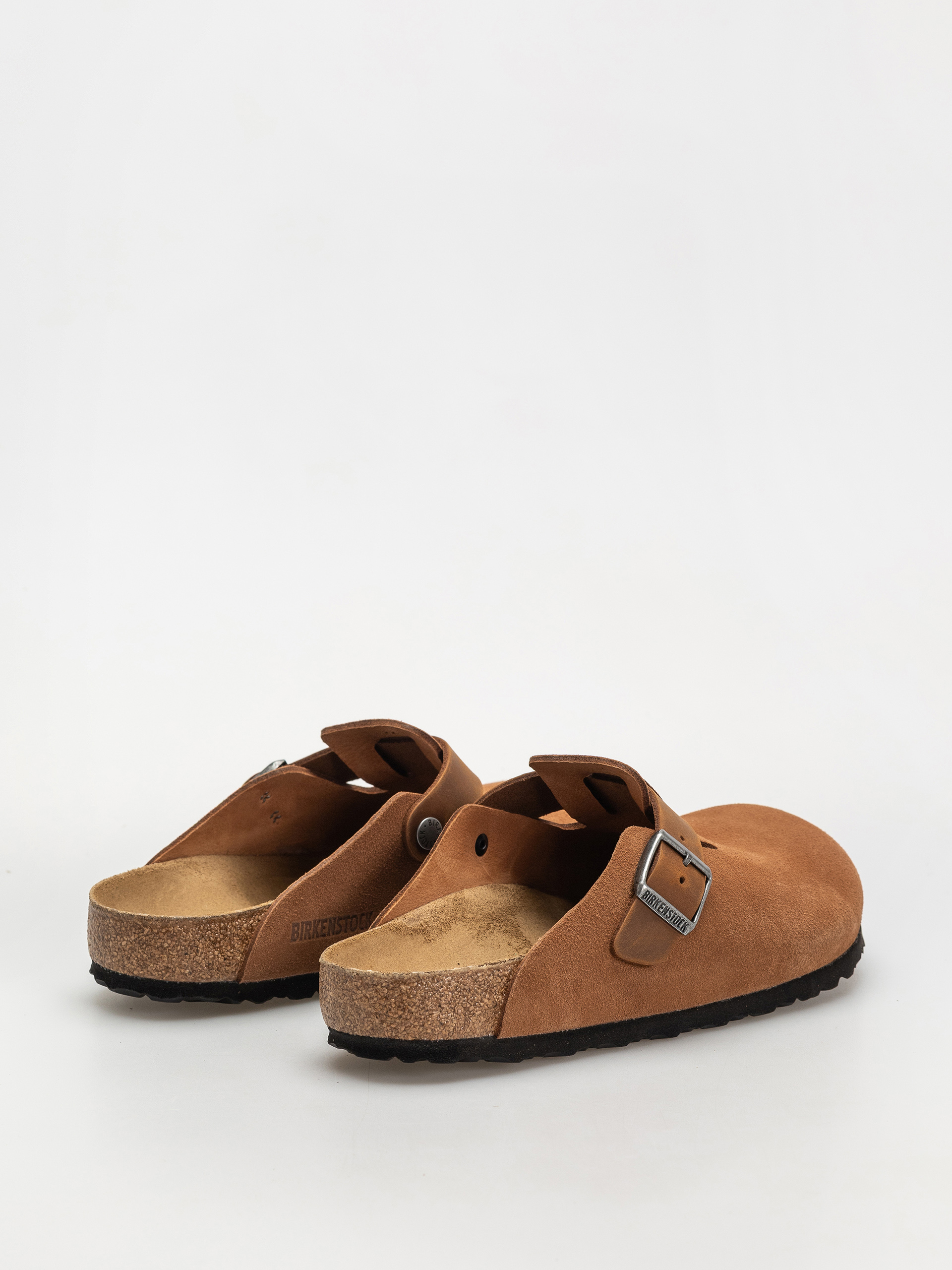 Шльопанці Birkenstock Boston Suede Oiled Leather Regular (cognac)