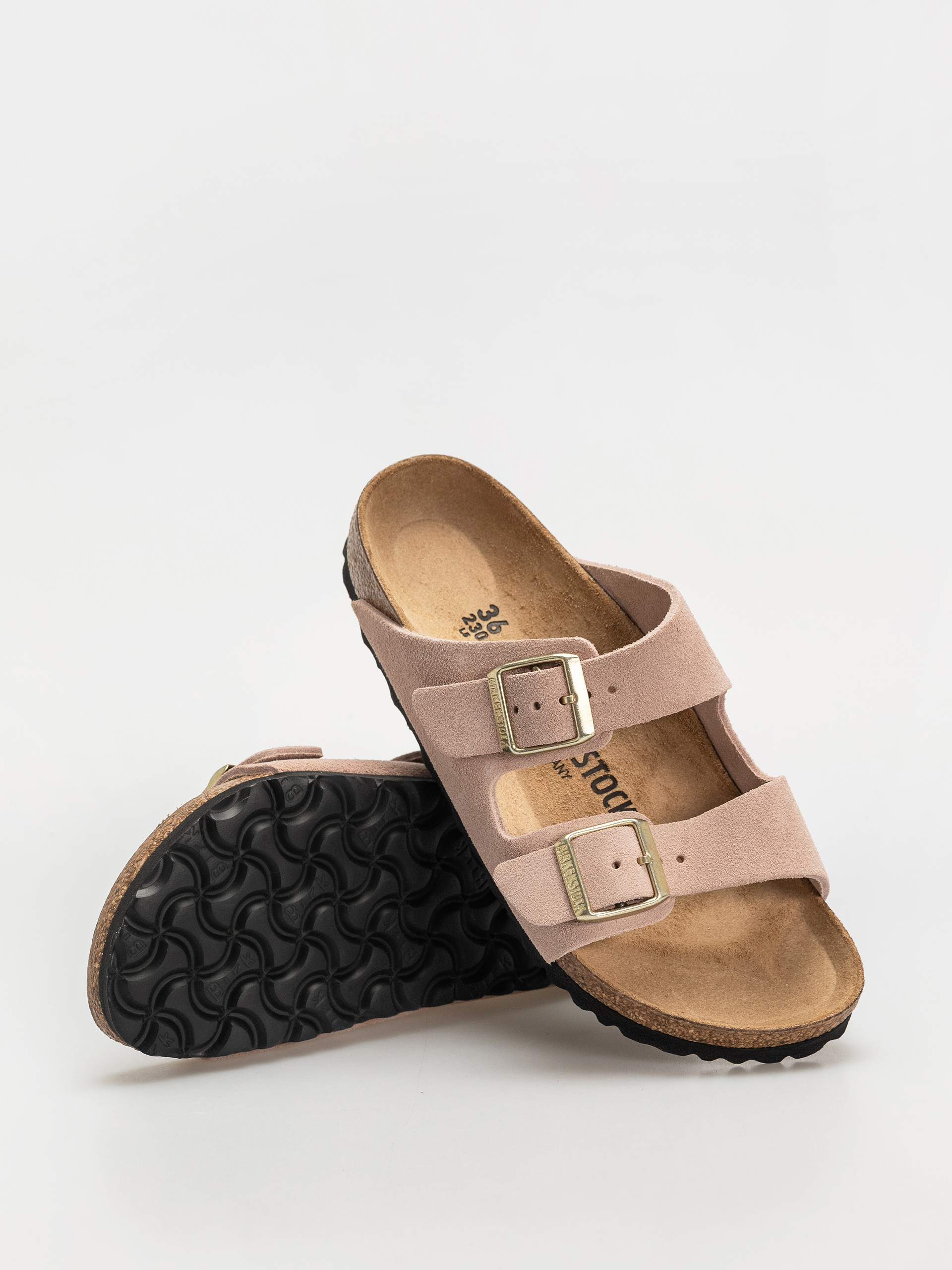 Шльопанці Birkenstock Arizona Suede Leather Narrow Wmn (light rose)