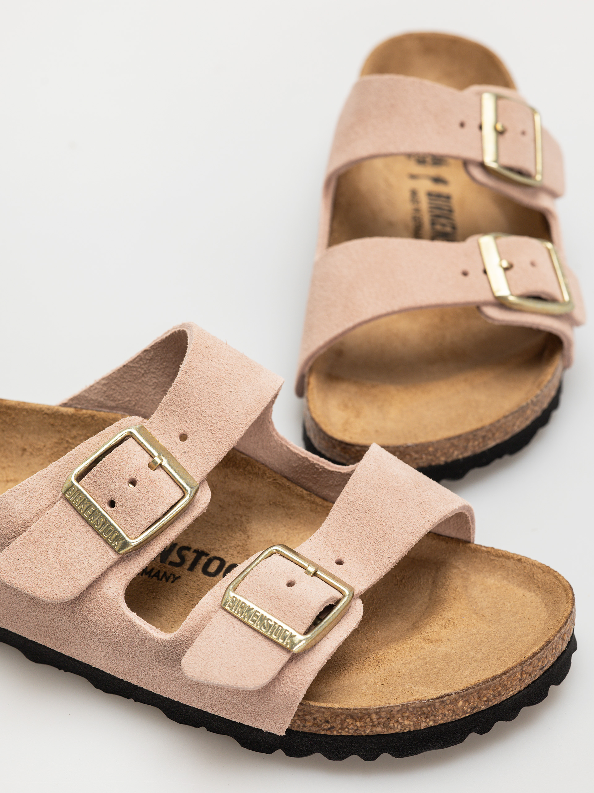 Шльопанці Birkenstock Arizona Suede Leather Narrow Wmn (light rose)