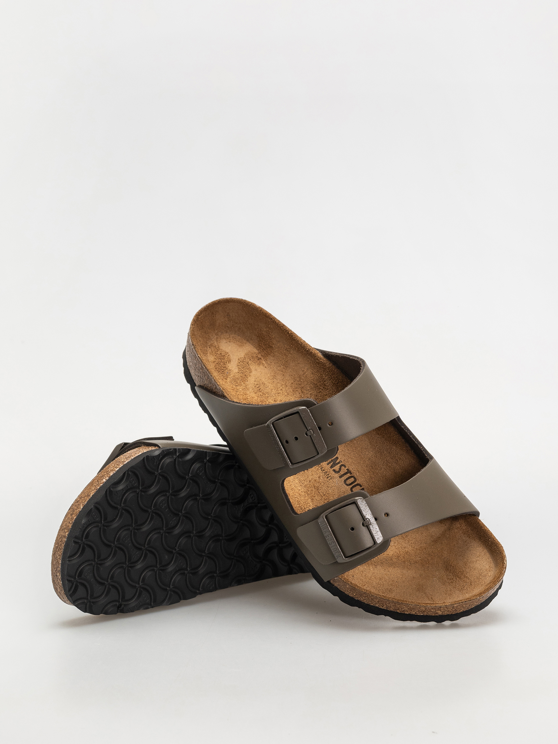 Шльопанці Birkenstock Arizona Natural Leather Regular (concrete gray)