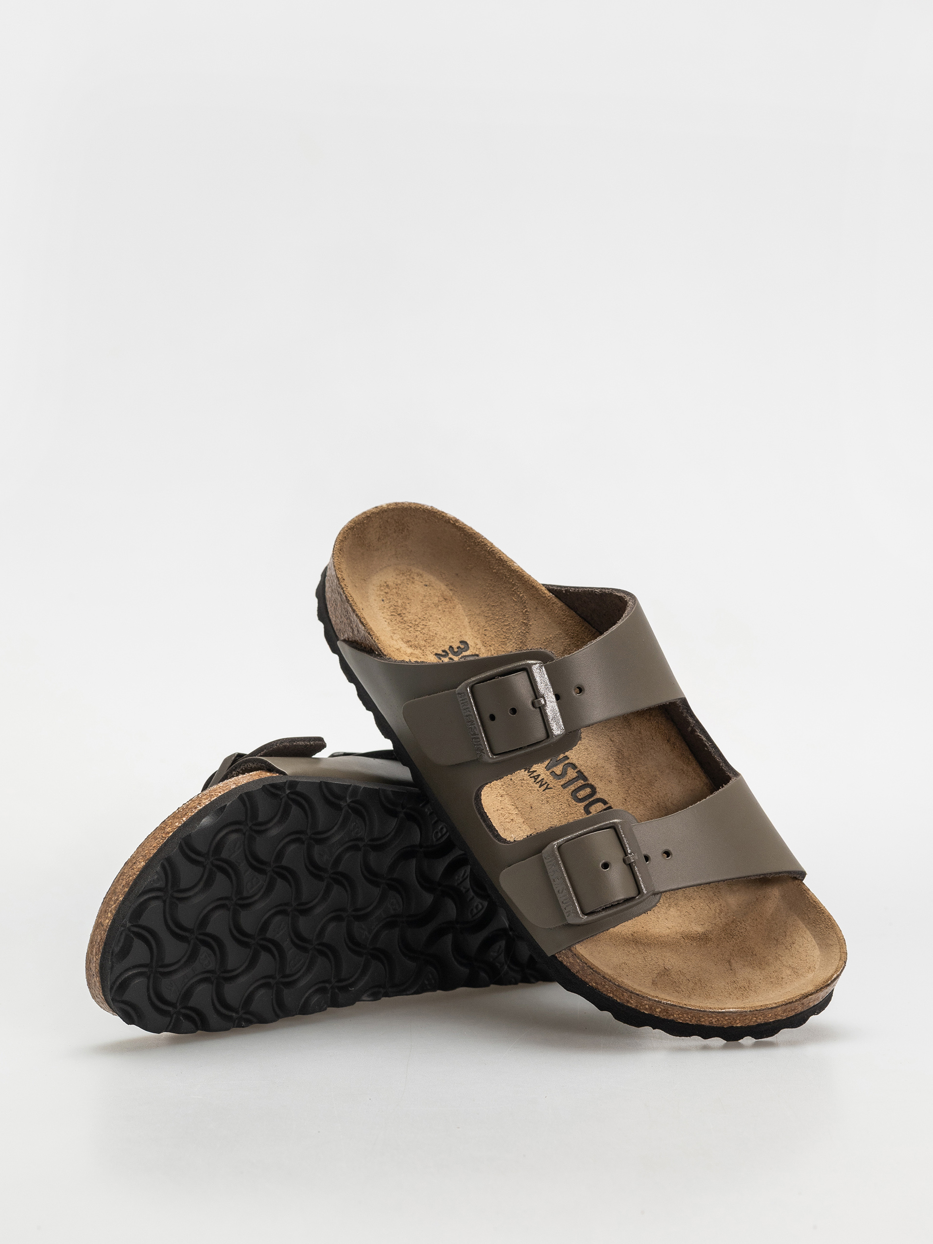 Шльопанці Birkenstock Arizona Natural Leather Narrow Wmn (concrete gray)