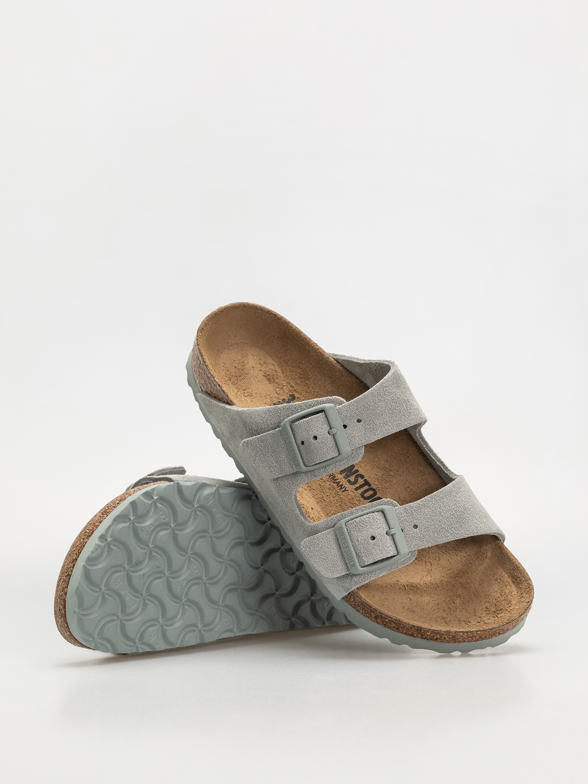 Шльопанці Birkenstock Arizona Suede Leather Narrow Wmn (pure sage)