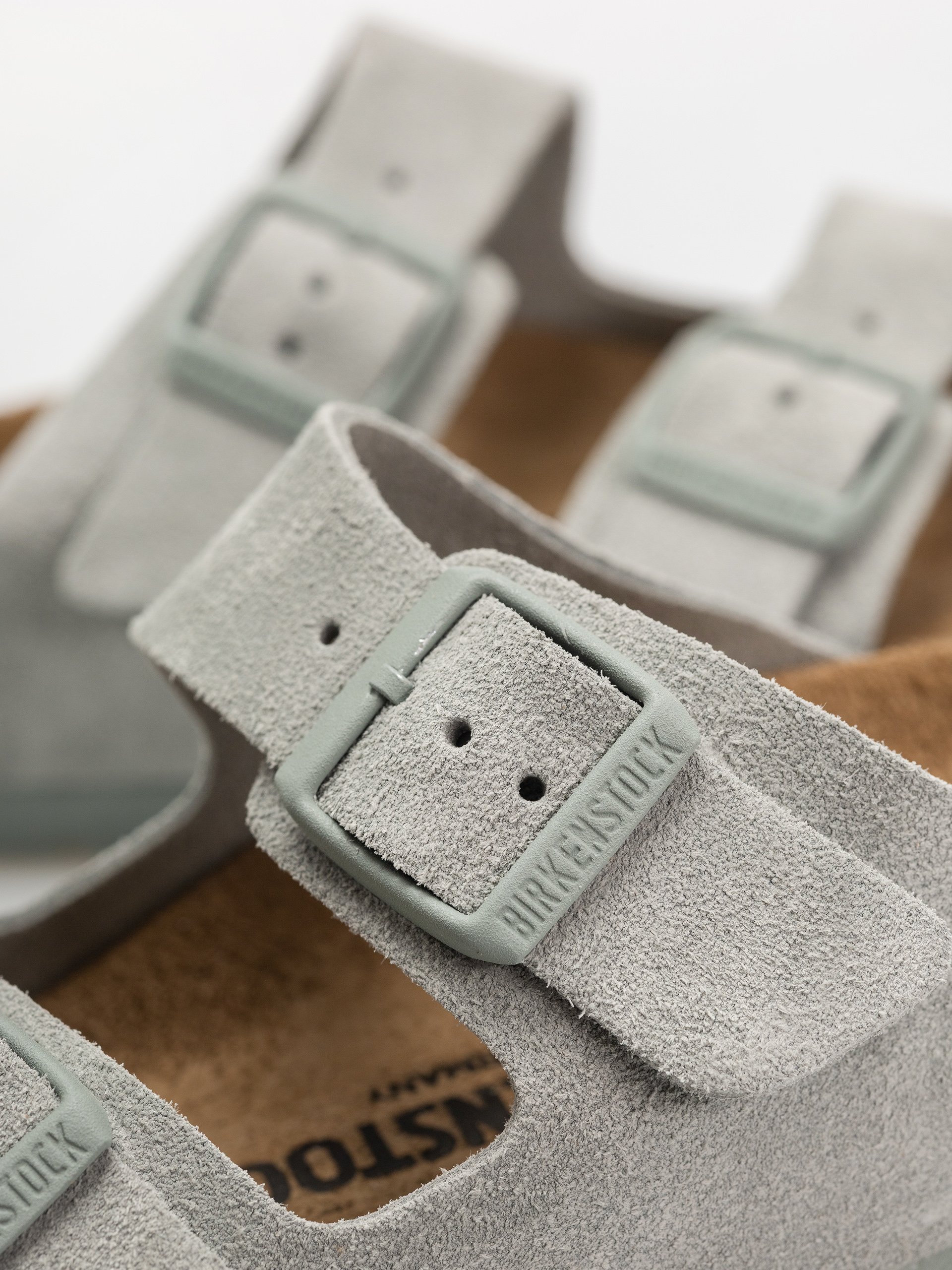 Шльопанці Birkenstock Arizona Suede Leather Narrow Wmn (pure sage)