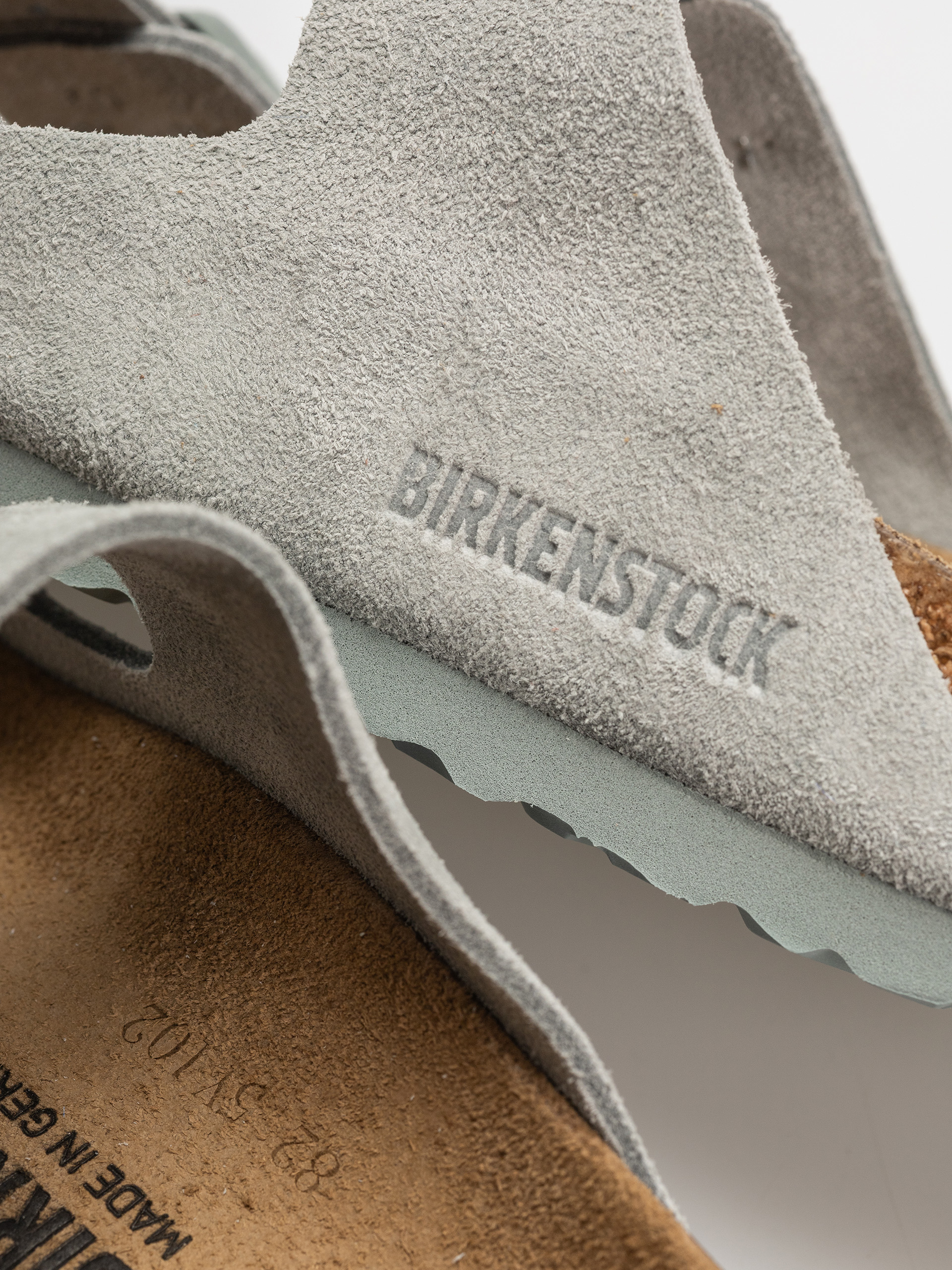 Шльопанці Birkenstock Arizona Suede Leather Narrow Wmn (pure sage)