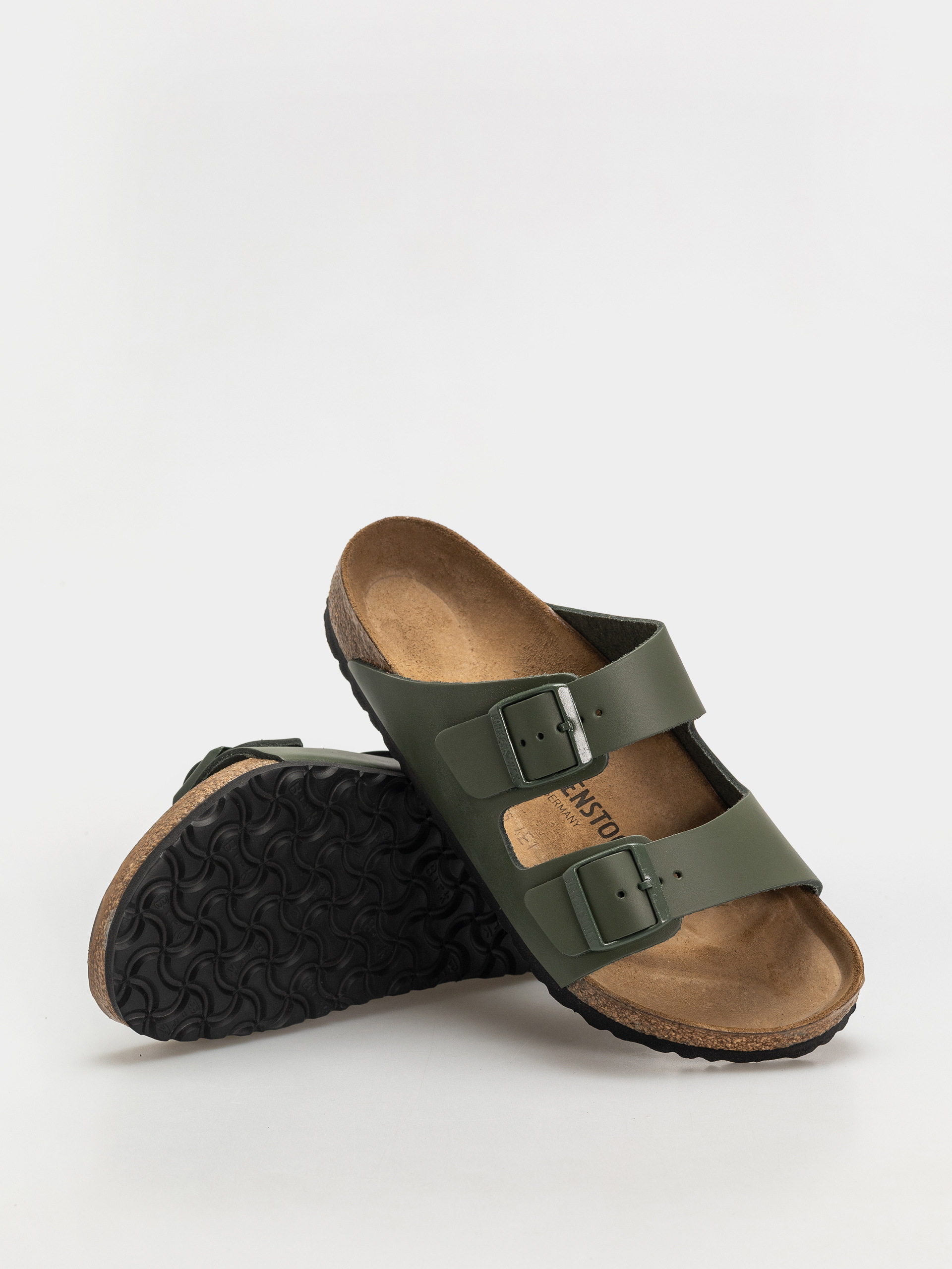 Шльопанці Birkenstock Arizona Natural Leather Regular (thyme)