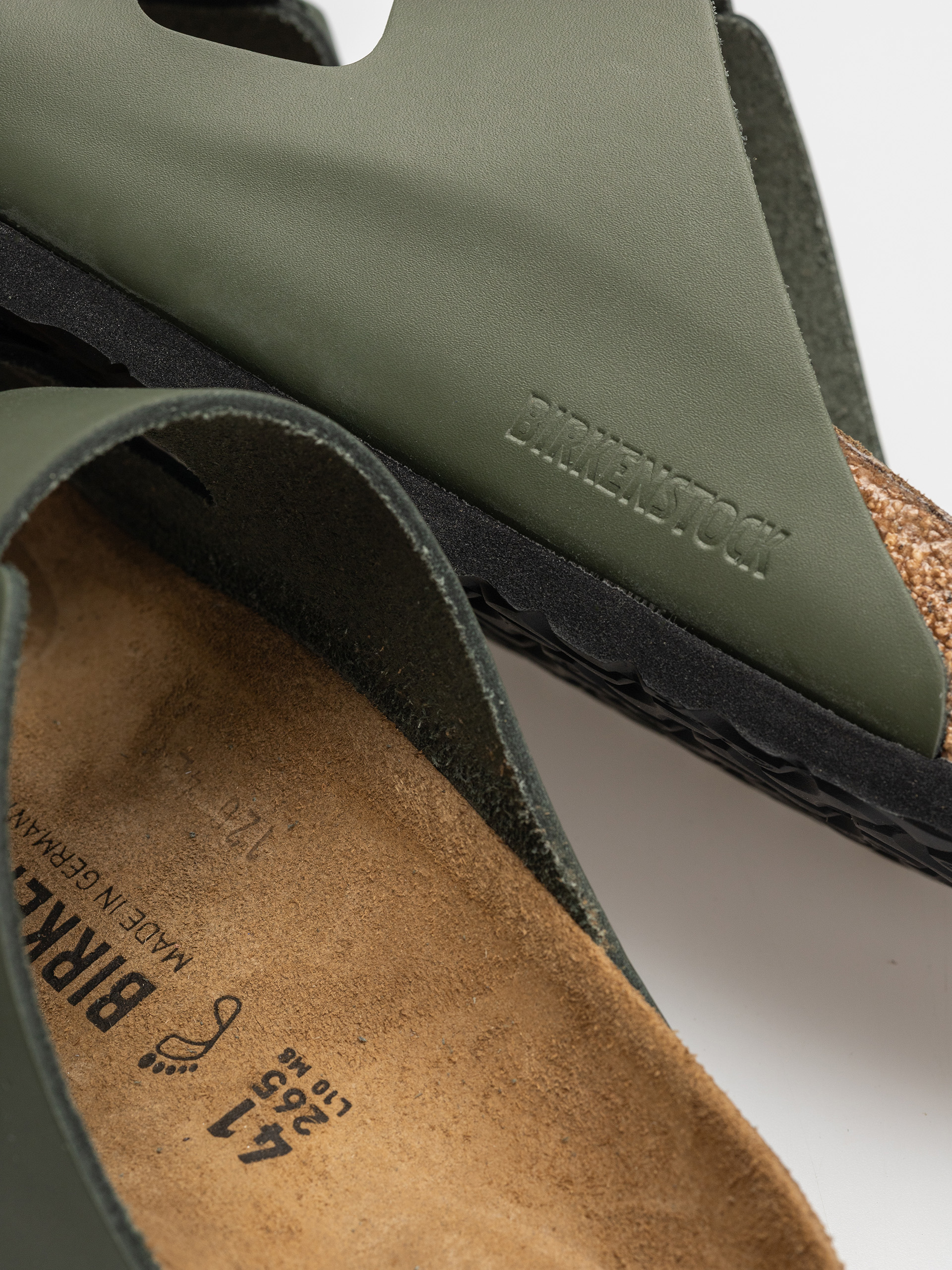 Шльопанці Birkenstock Arizona Natural Leather Regular (thyme)