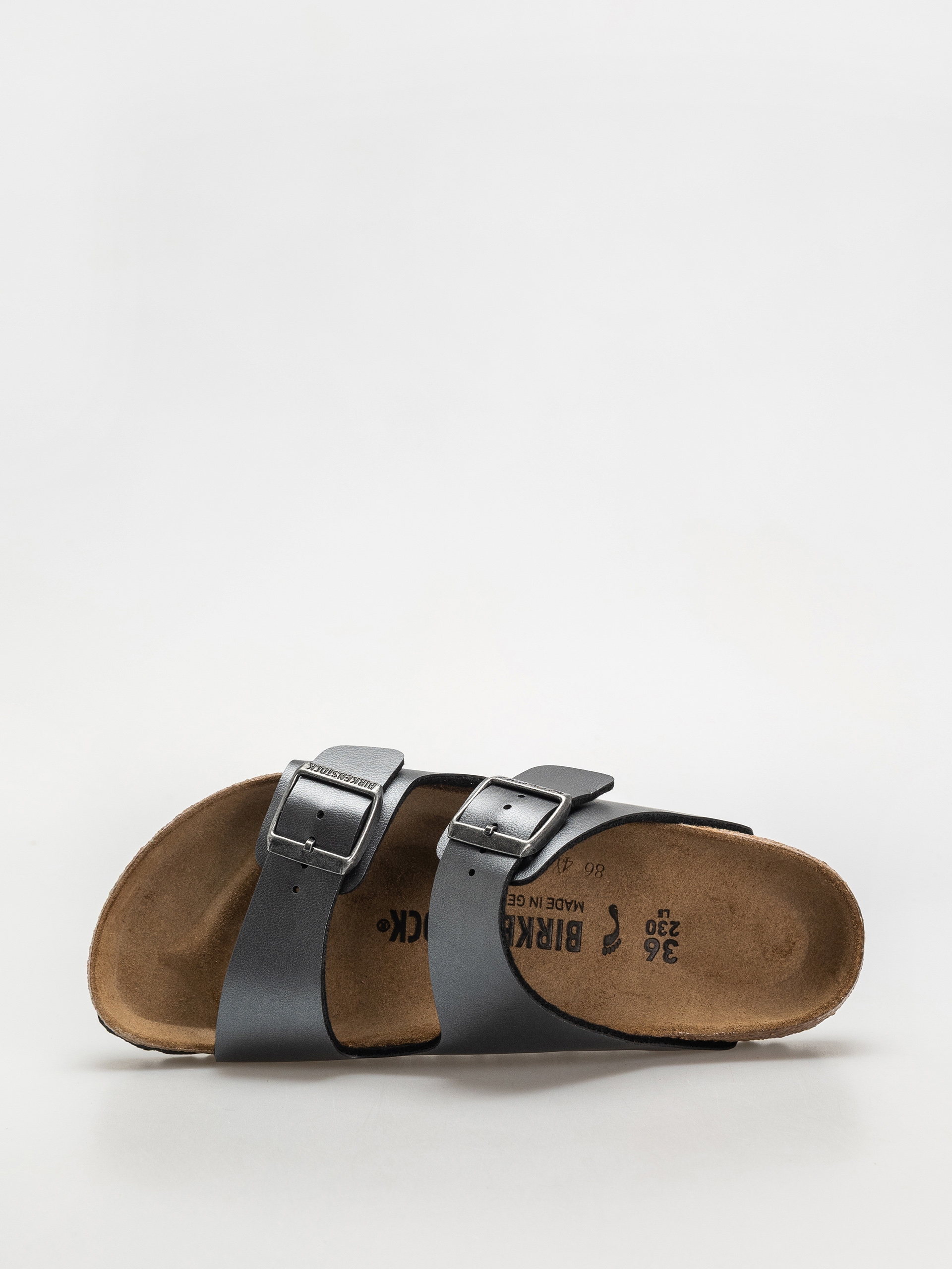 Шльопанці Birkenstock Arizona Birko Flor Metallic Narrow Wmn (metallic black)