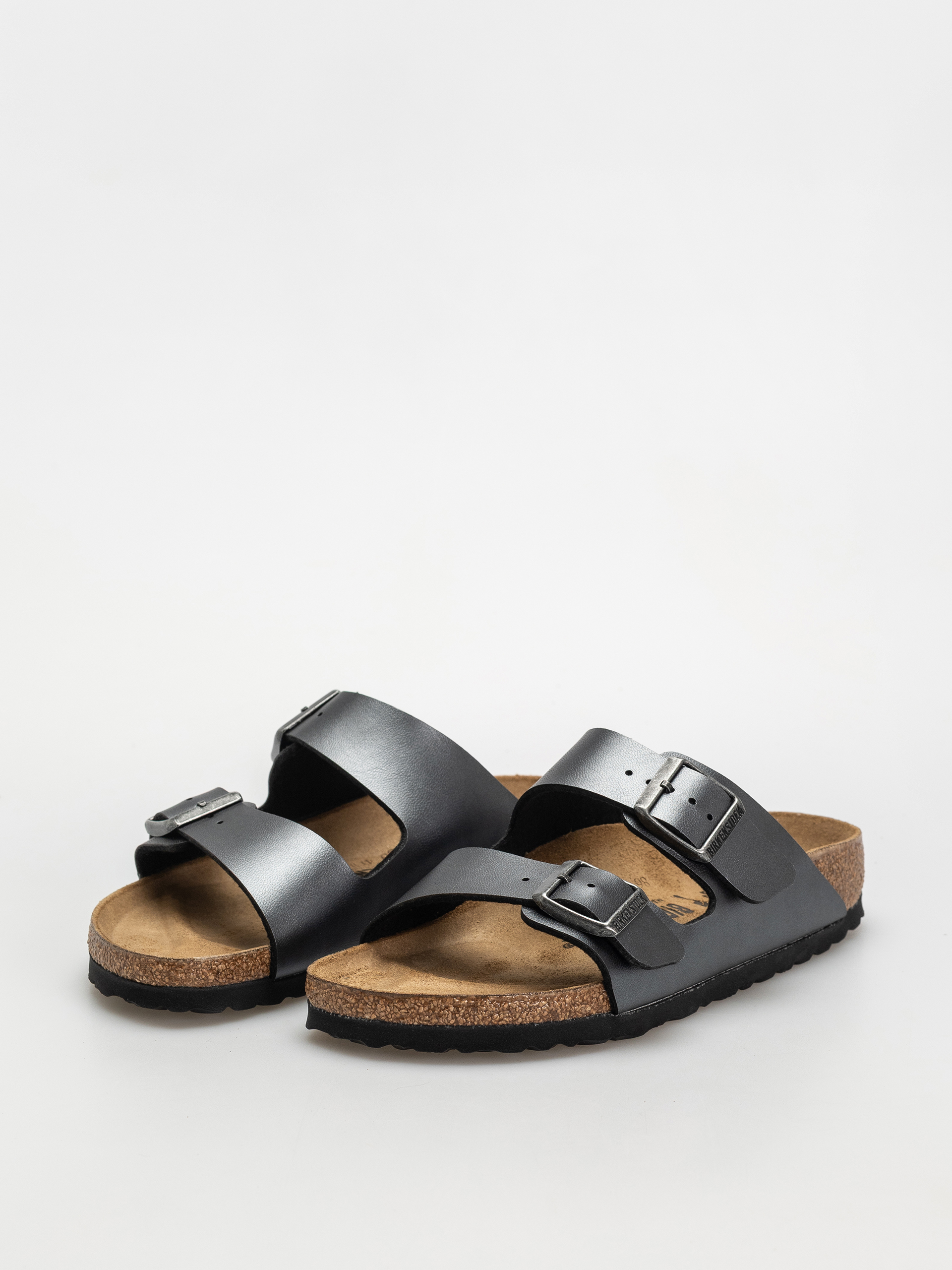 Шльопанці Birkenstock Arizona Birko Flor Metallic Narrow Wmn (metallic black)