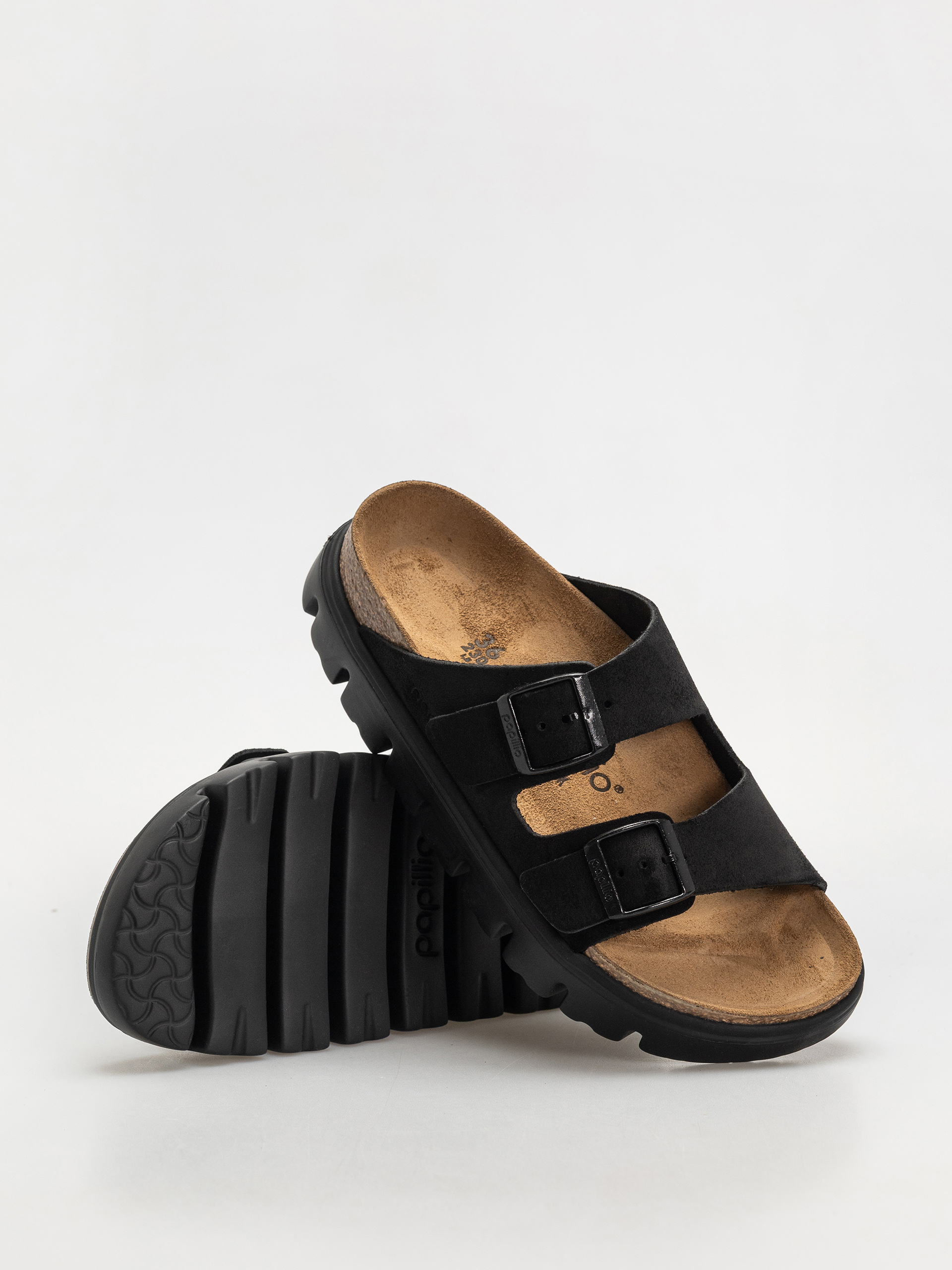 Шльопанці Birkenstock Arizona Chunky Suede Narrow Wmn (black/black)