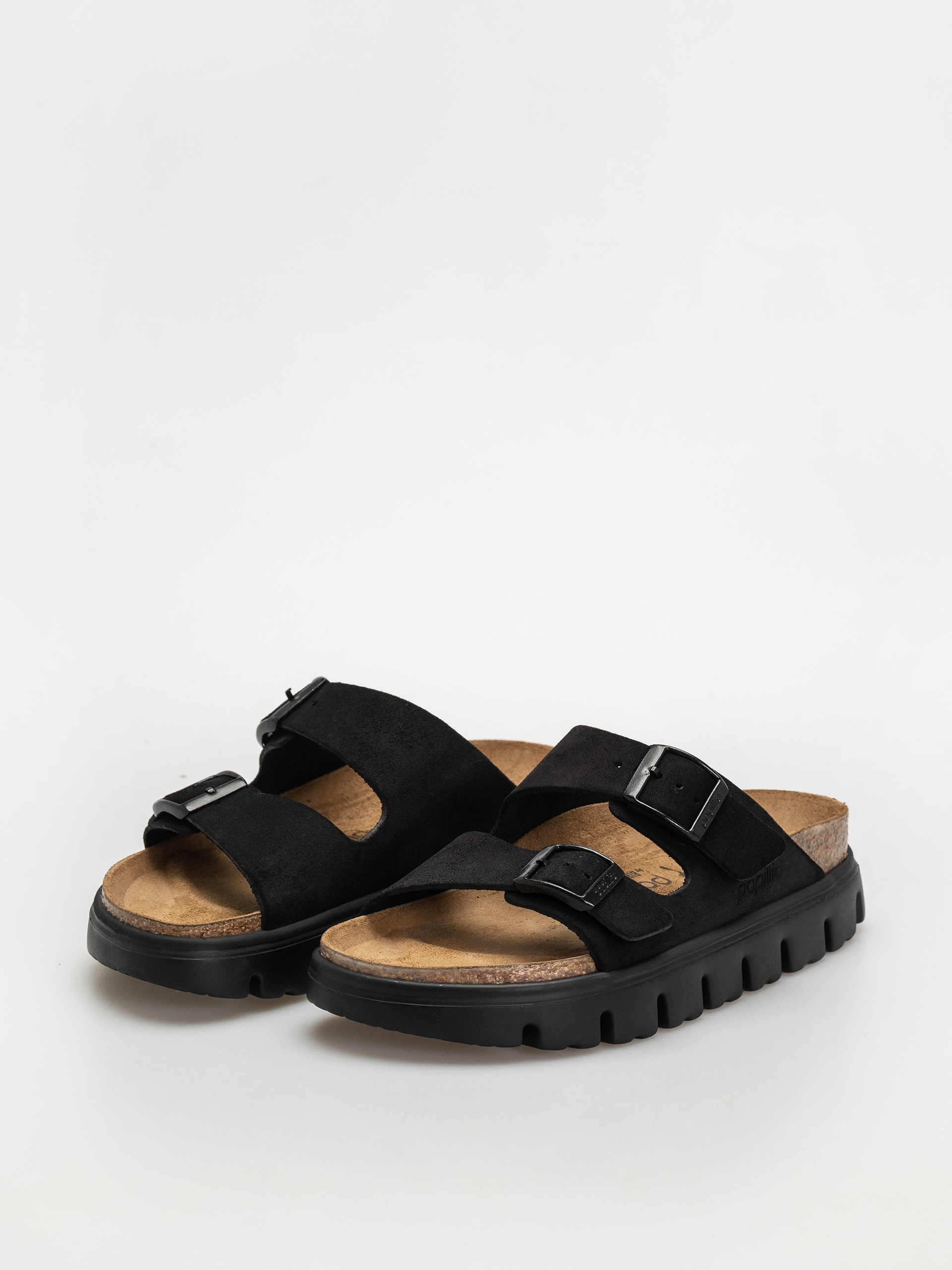 Шльопанці Birkenstock Arizona Chunky Suede Narrow Wmn (black/black)