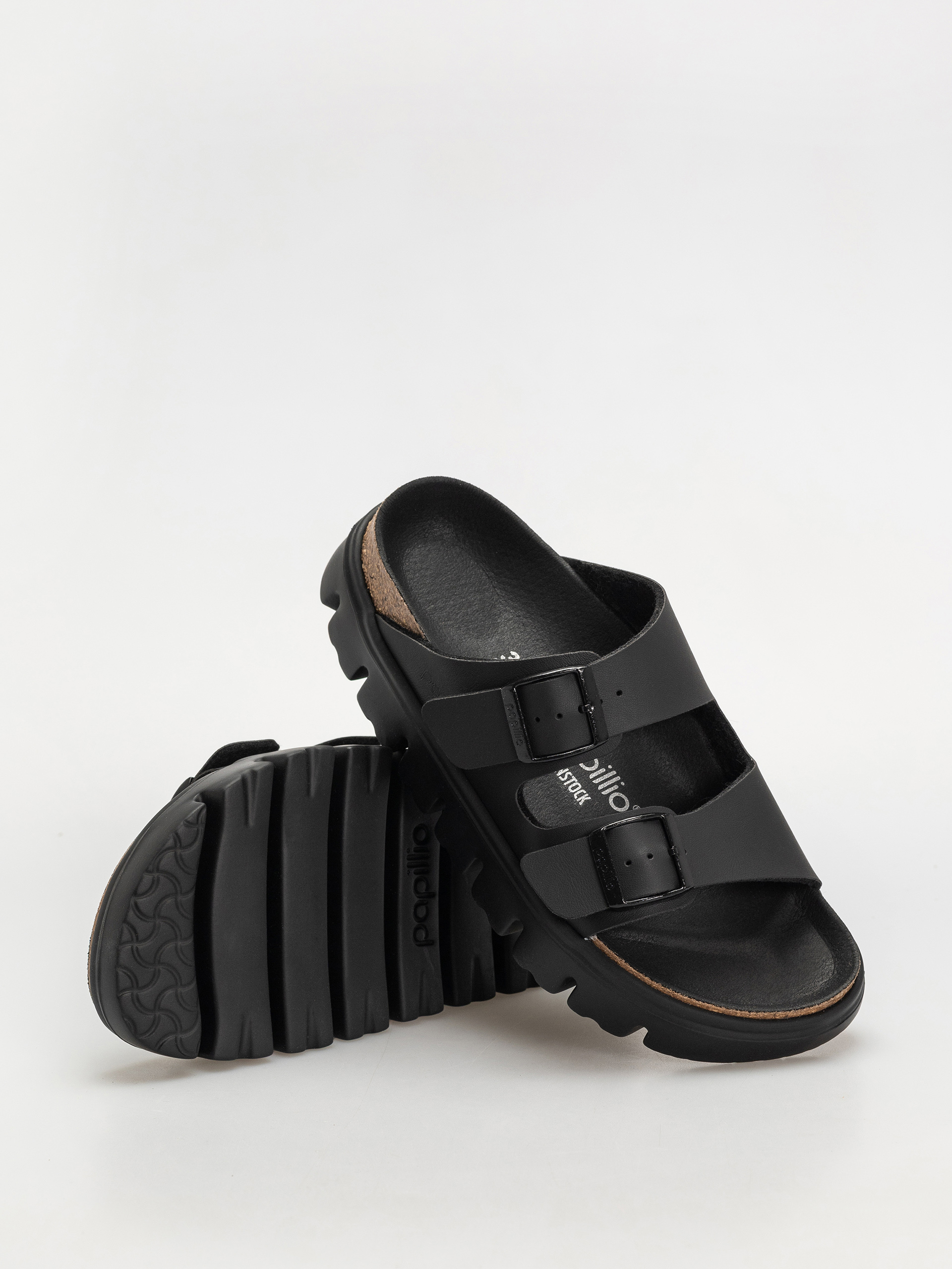 Шльопанці Birkenstock Arizona Chunky Briko Flor Narrow Wmn (black/black)