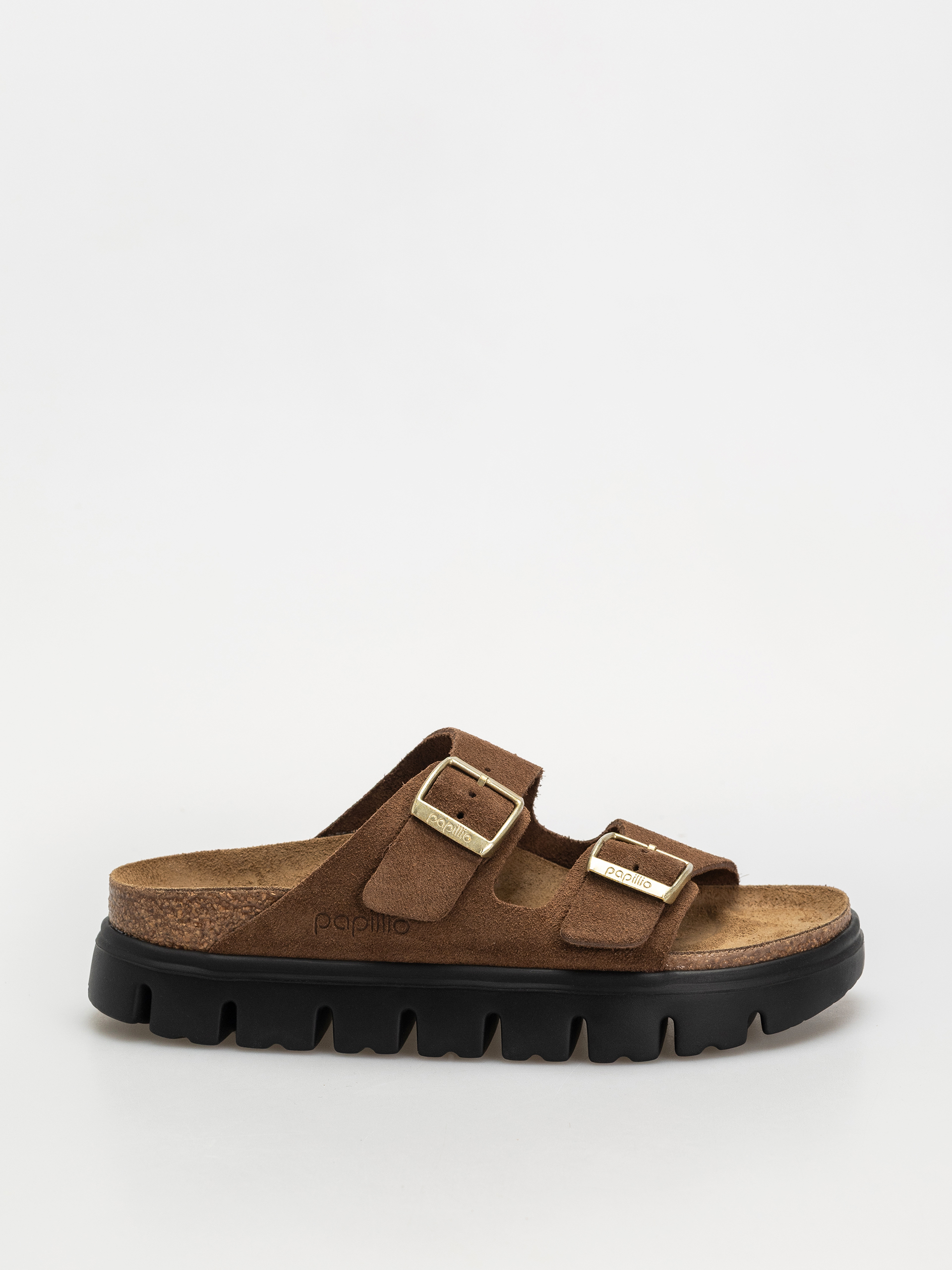 u0428u043bu044cu043eu043fu0430u043du0446u0456 Birkenstock Arizona Chunky Suede Narrow Wmn (dark tea/black)