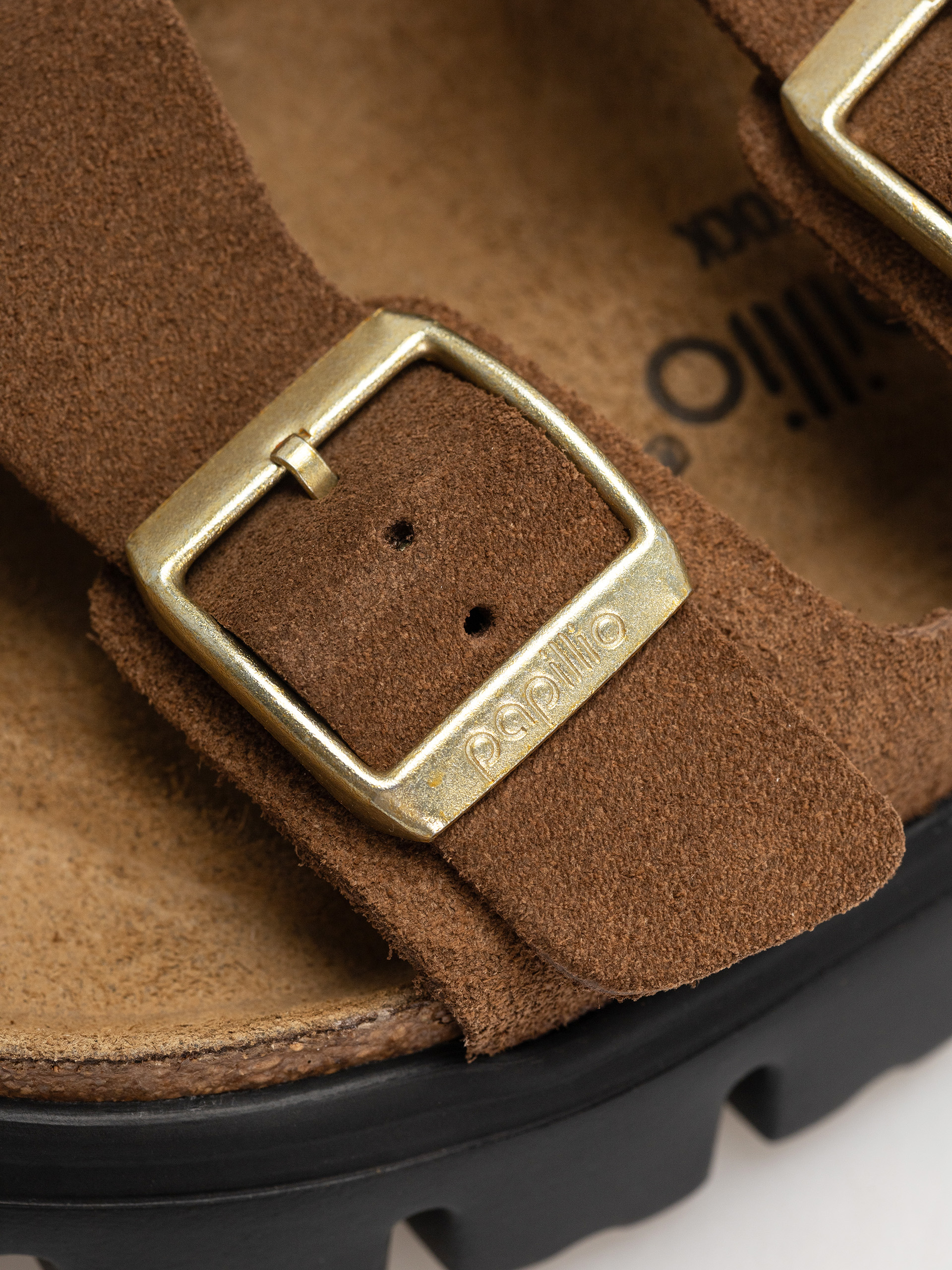 Шльопанці Birkenstock Arizona Chunky Suede Narrow Wmn (dark tea/black)