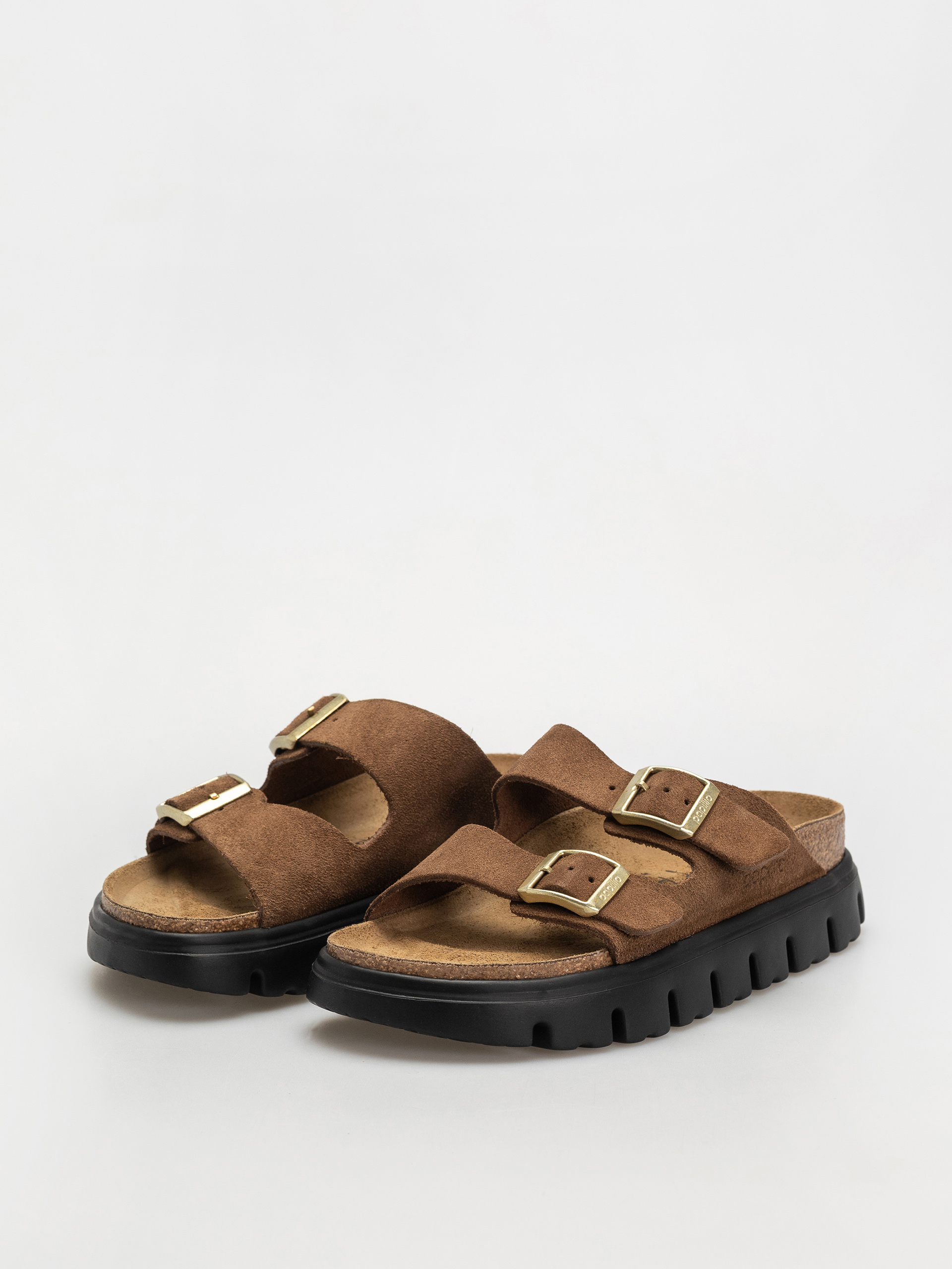 Шльопанці Birkenstock Arizona Chunky Suede Narrow Wmn (dark tea/black)
