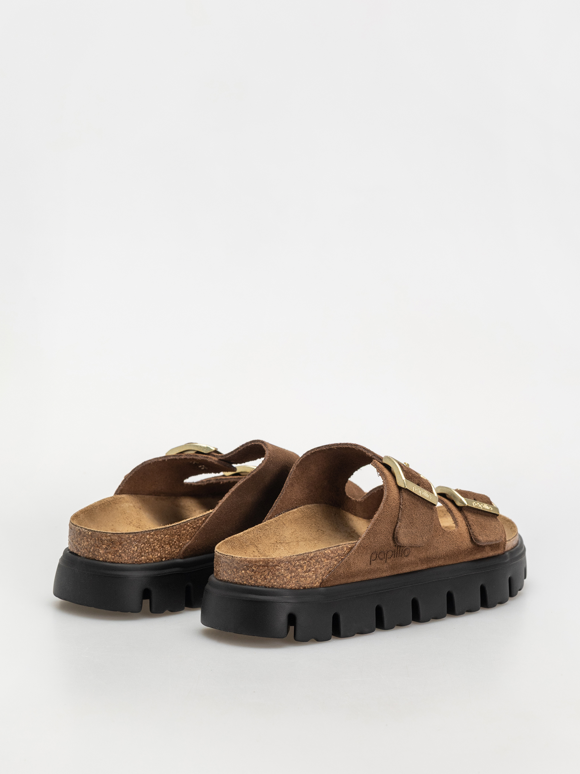 Шльопанці Birkenstock Arizona Chunky Suede Narrow Wmn (dark tea/black)
