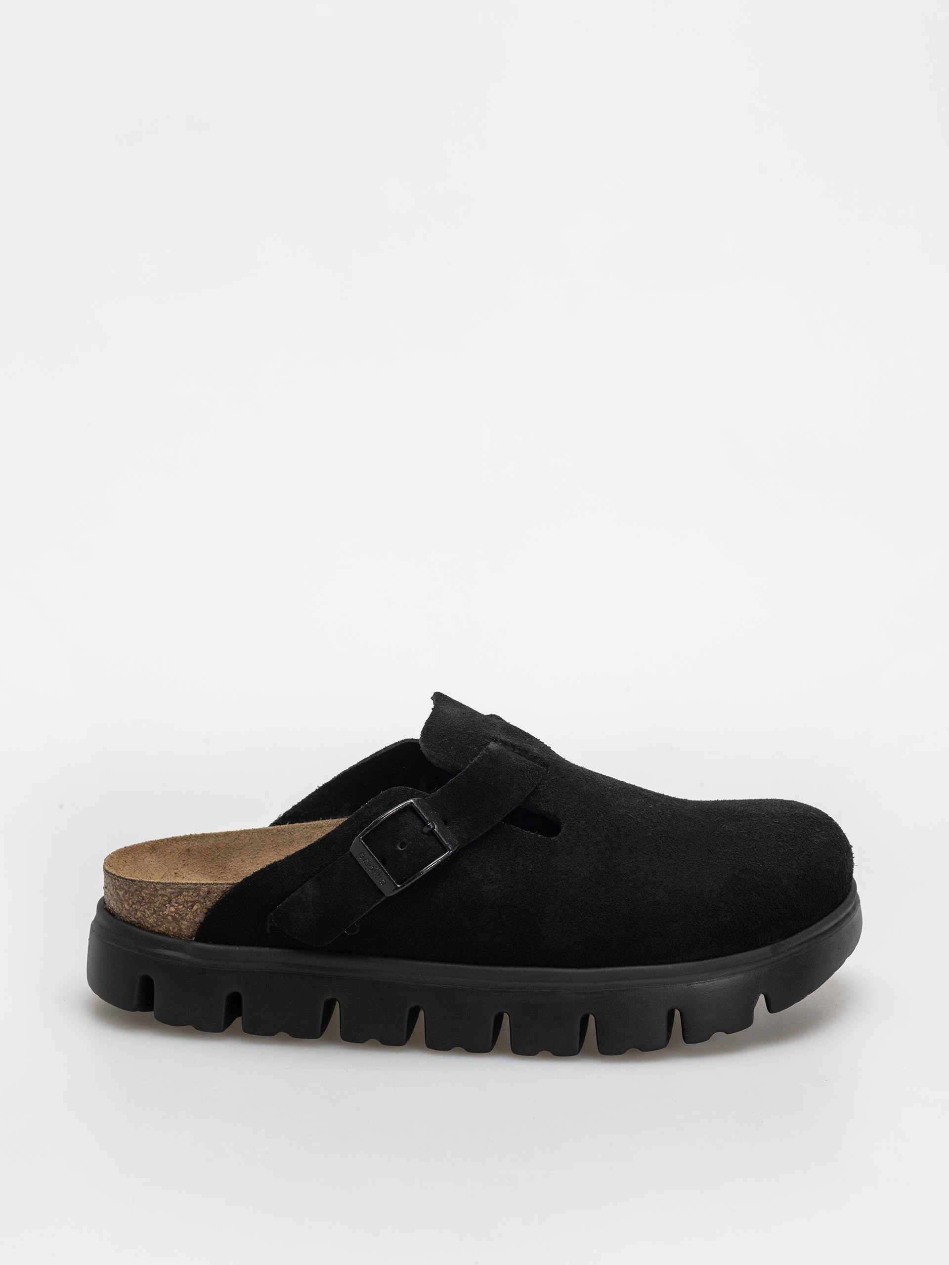 u0428u043bu044cu043eu043fu0430u043du0446u0456 Birkenstock Boston Chunky Suede Narrow Wmn (black/black)