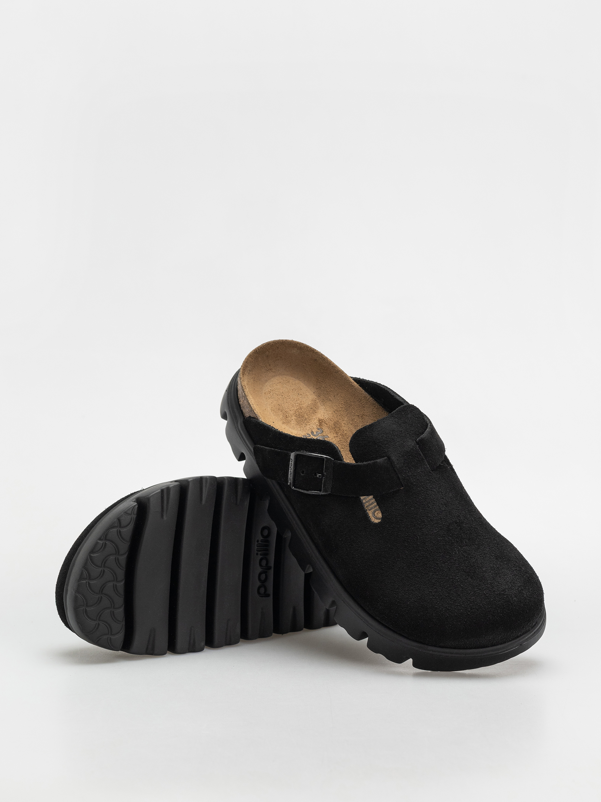 Шльопанці Birkenstock Boston Chunky Suede Narrow Wmn (black/black)