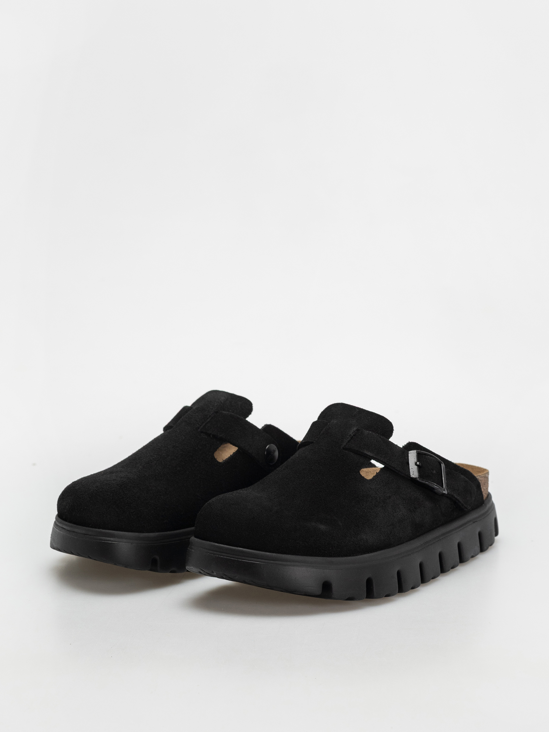 Шльопанці Birkenstock Boston Chunky Suede Narrow Wmn (black/black)