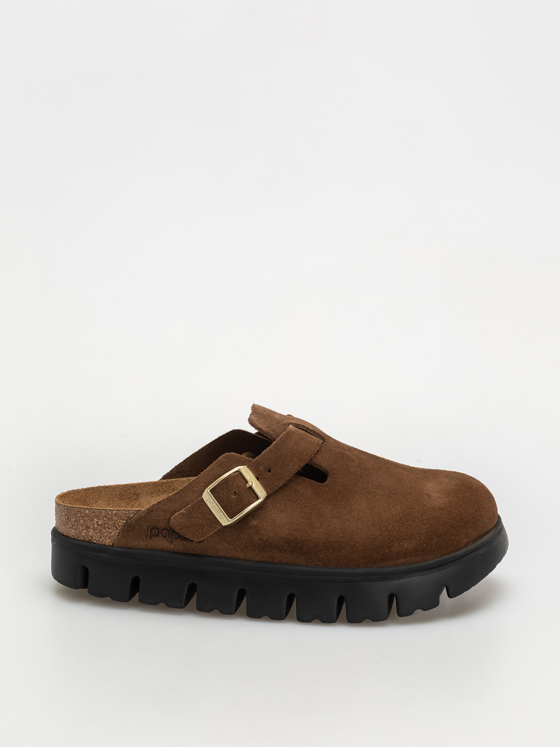u0428u043bu044cu043eu043fu0430u043du0446u0456 Birkenstock Boston Chunky Suede Narrow Wmn (dark tea/black)