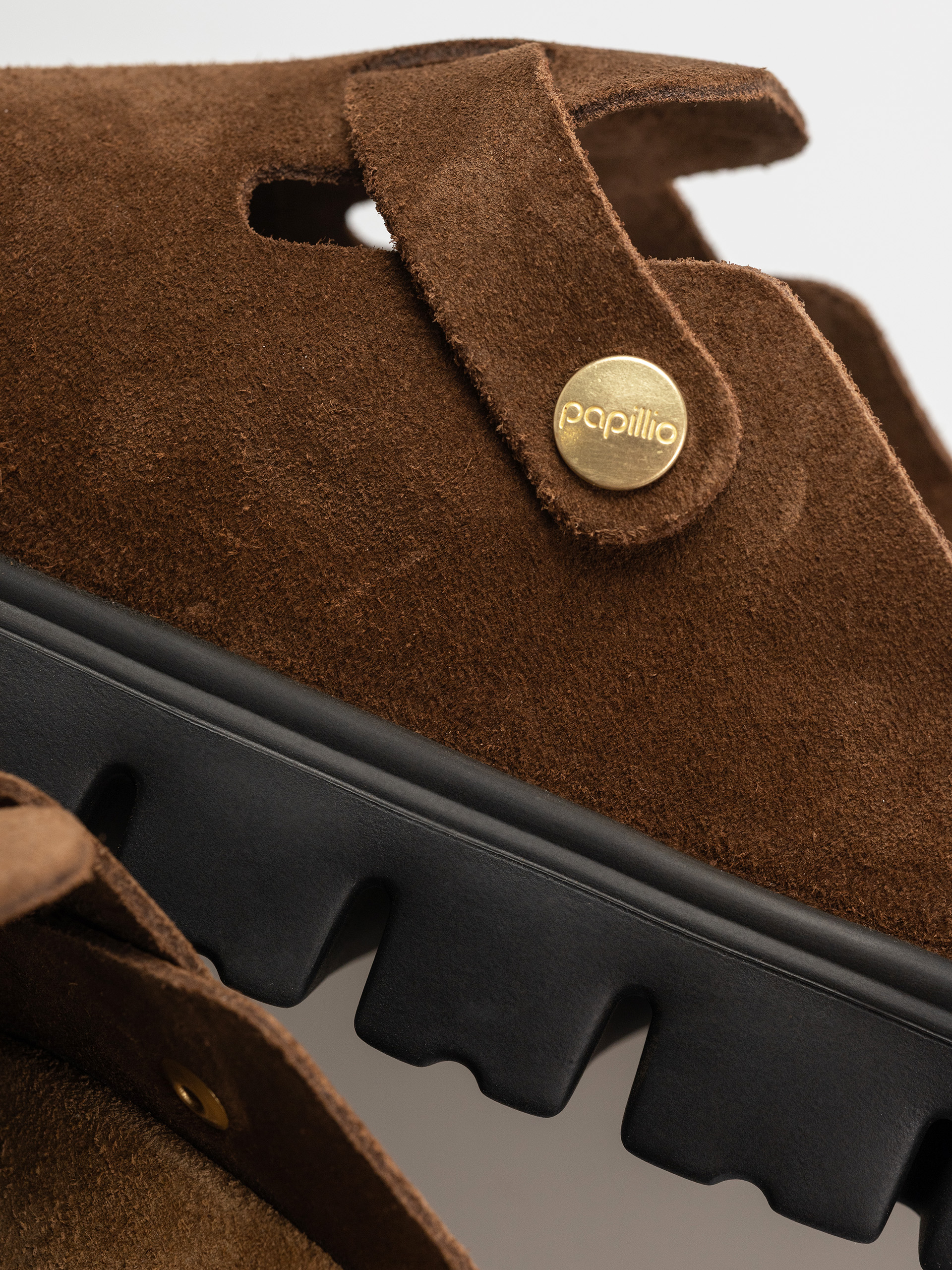 Шльопанці Birkenstock Boston Chunky Suede Narrow Wmn (dark tea/black)