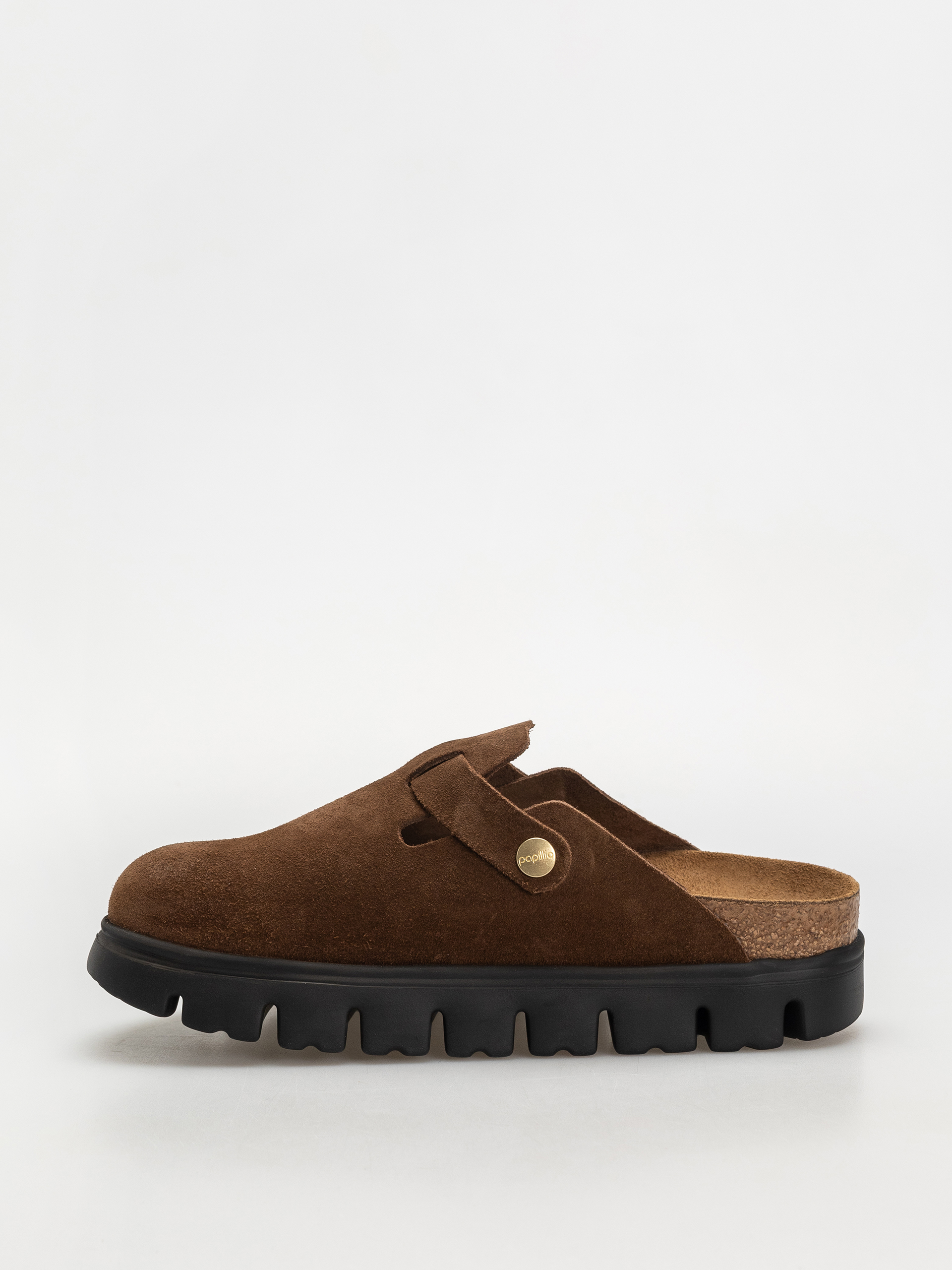 Шльопанці Birkenstock Boston Chunky Suede Narrow Wmn (dark tea/black)