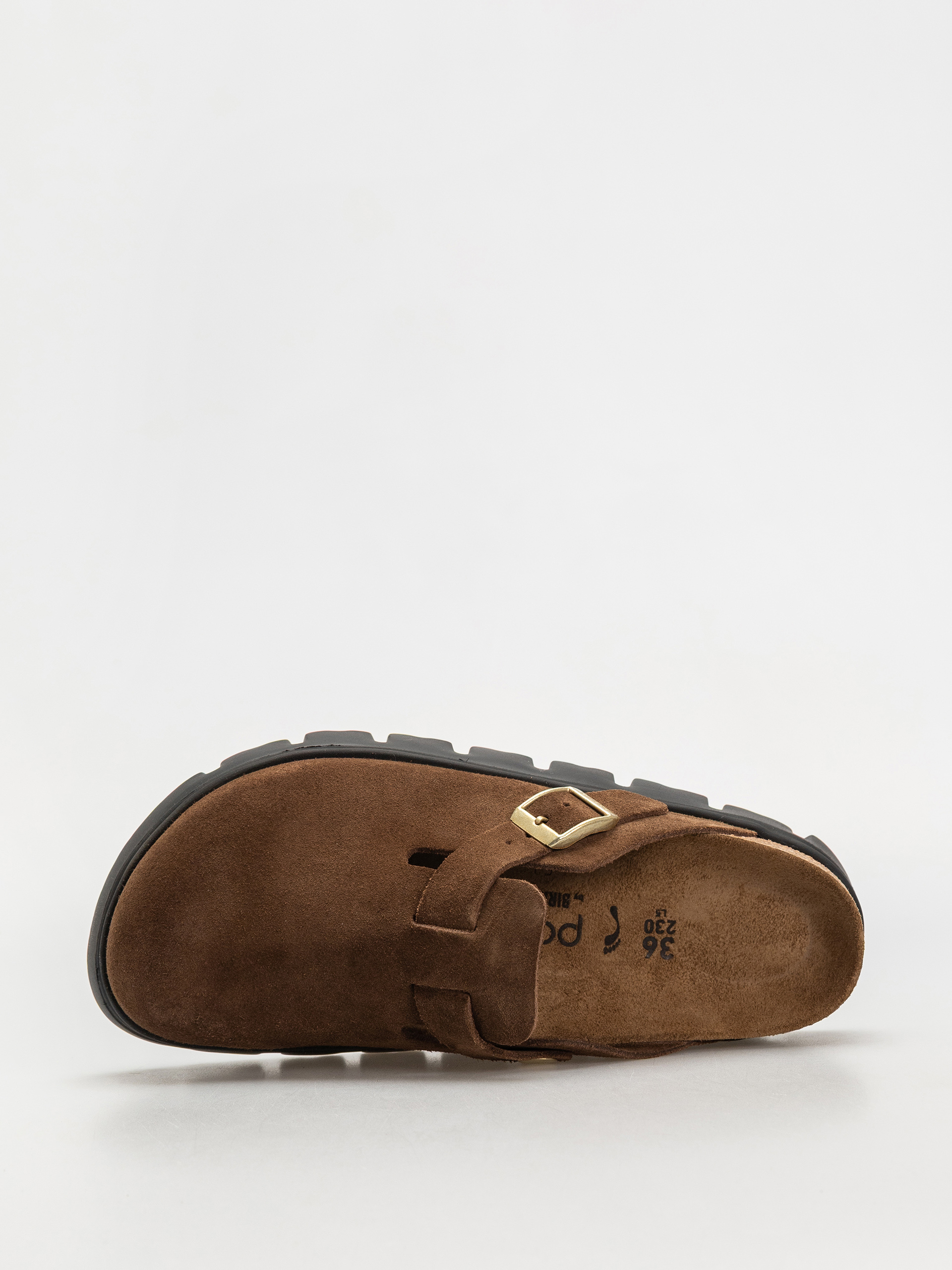 Шльопанці Birkenstock Boston Chunky Suede Narrow Wmn (dark tea/black)