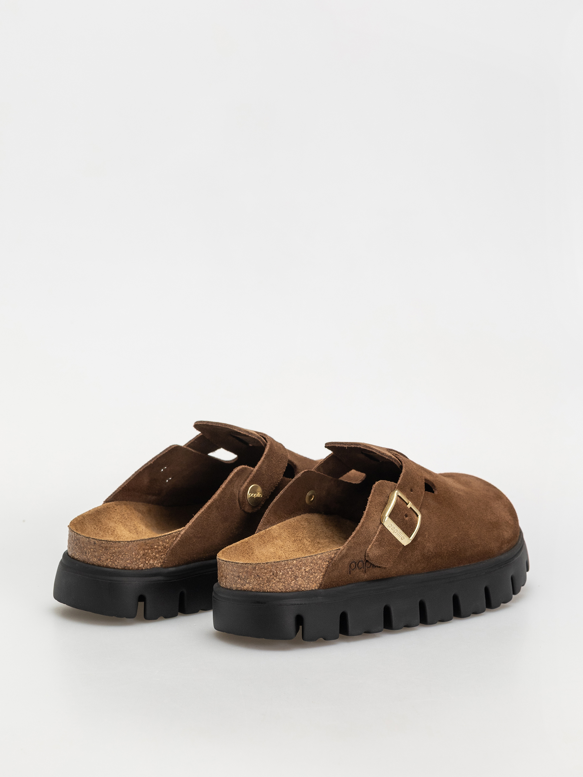 Шльопанці Birkenstock Boston Chunky Suede Narrow Wmn (dark tea/black)
