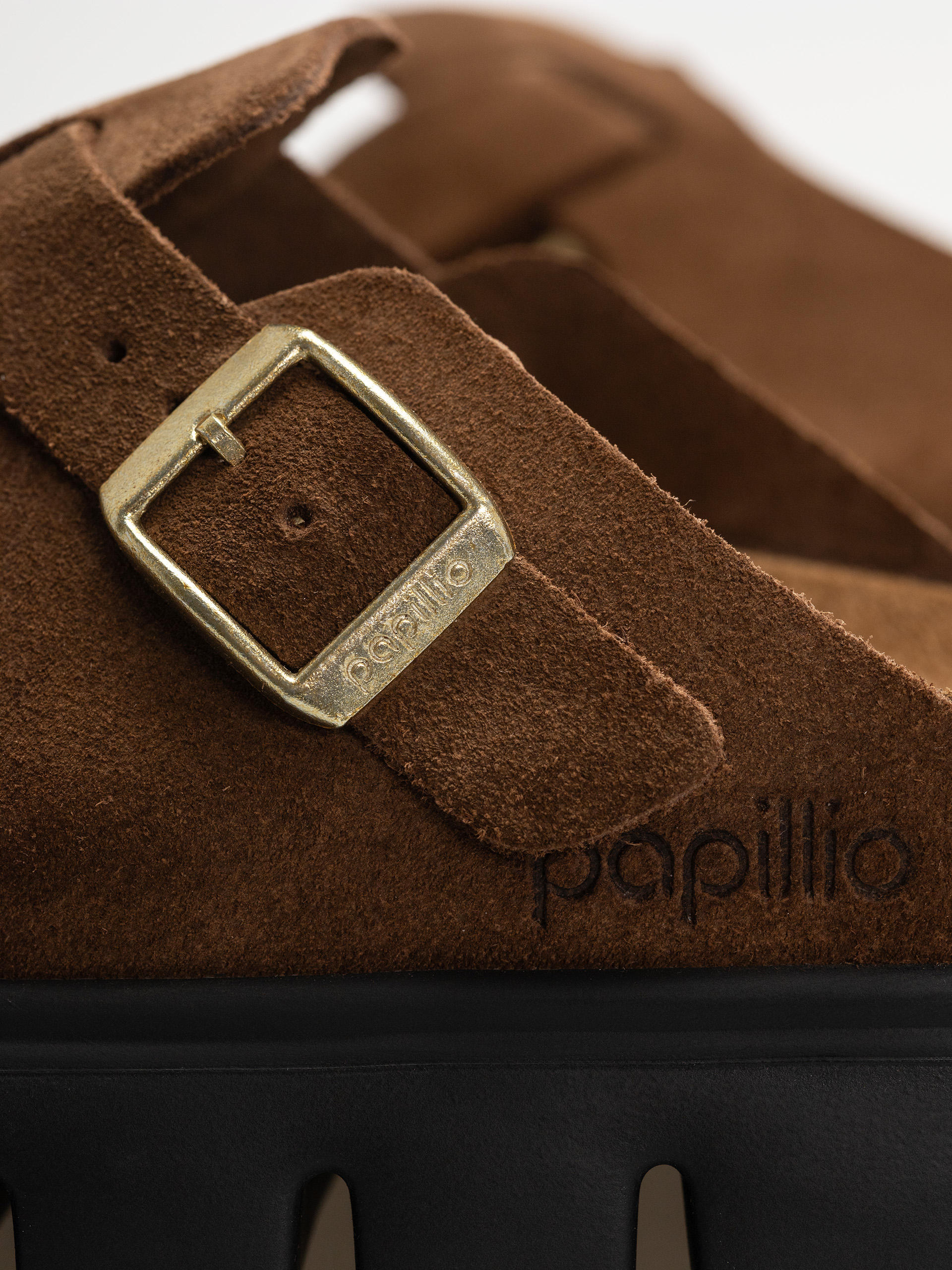 Шльопанці Birkenstock Boston Chunky Suede Narrow Wmn (dark tea/black)