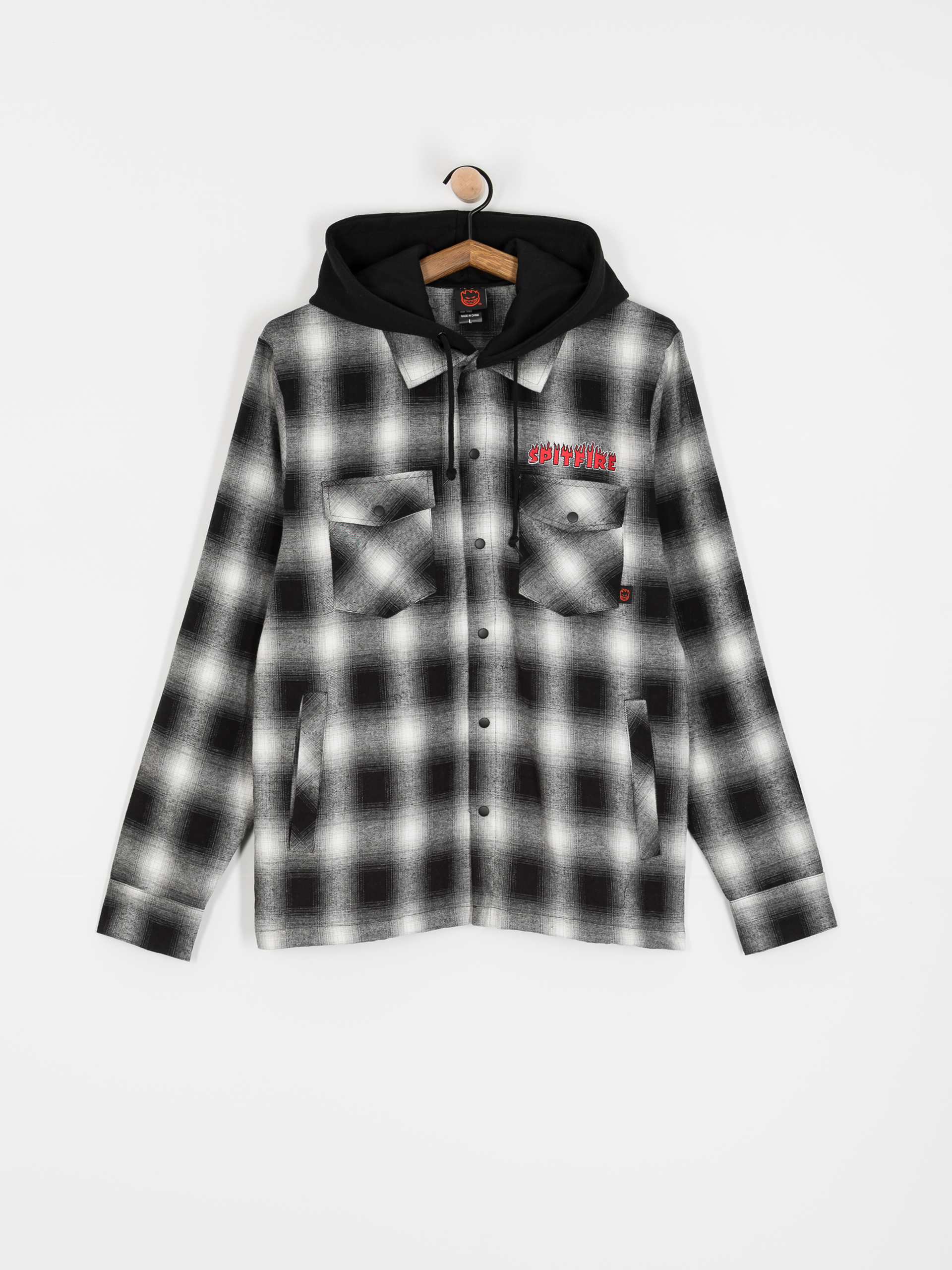Сорочка Spitfire Demonseed Hooded Flannel (black/white/multi color embroideries)