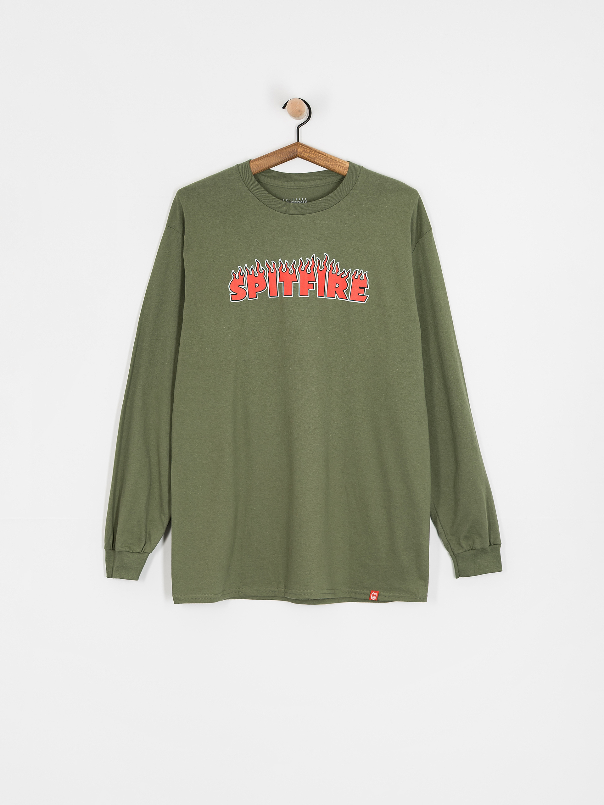 Лонгслів Spitfire Demonseed Script (military green/red black & white print)