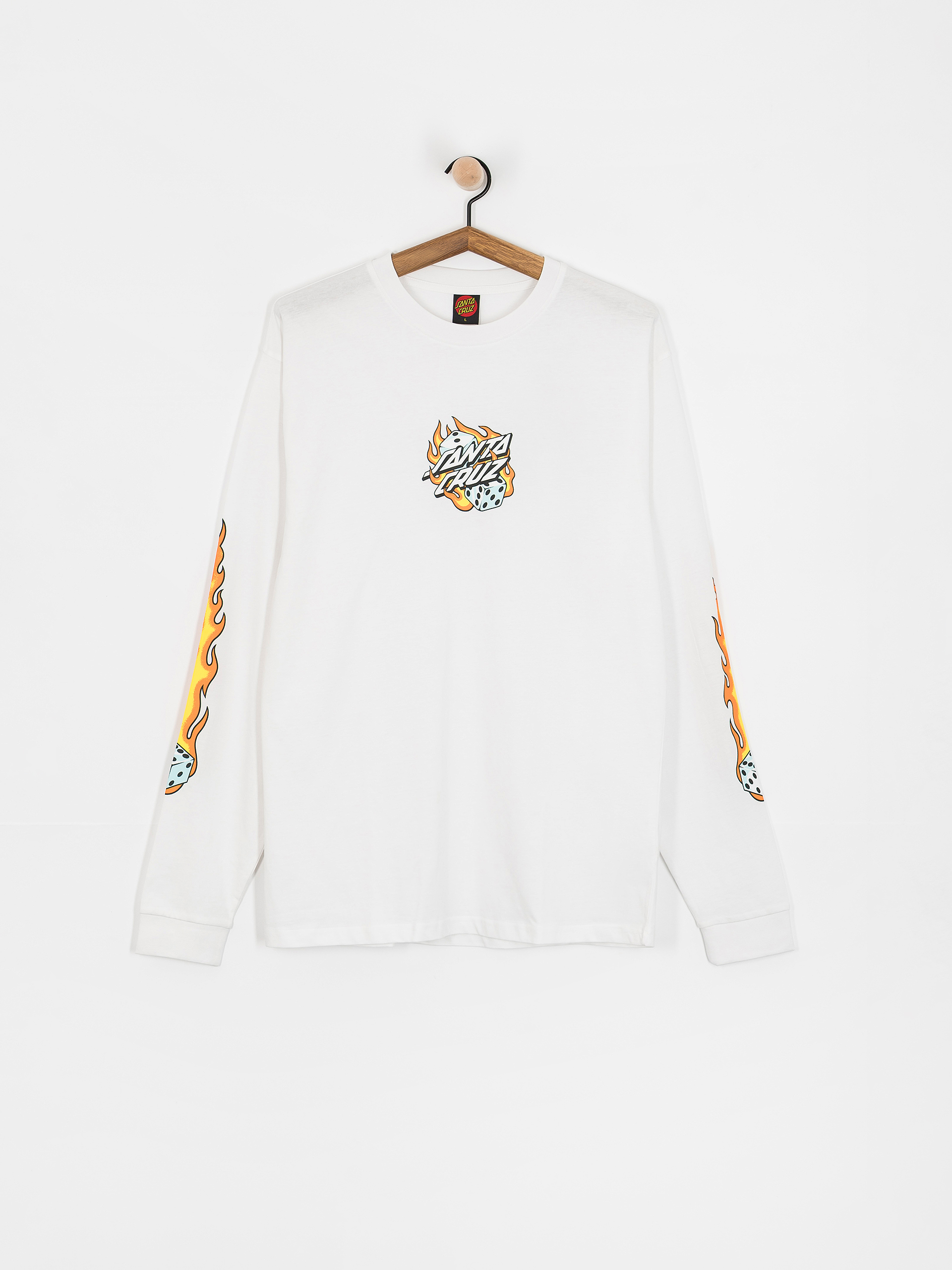 Лонгслів Santa Cruz Flaming Dice Dot Front (white)