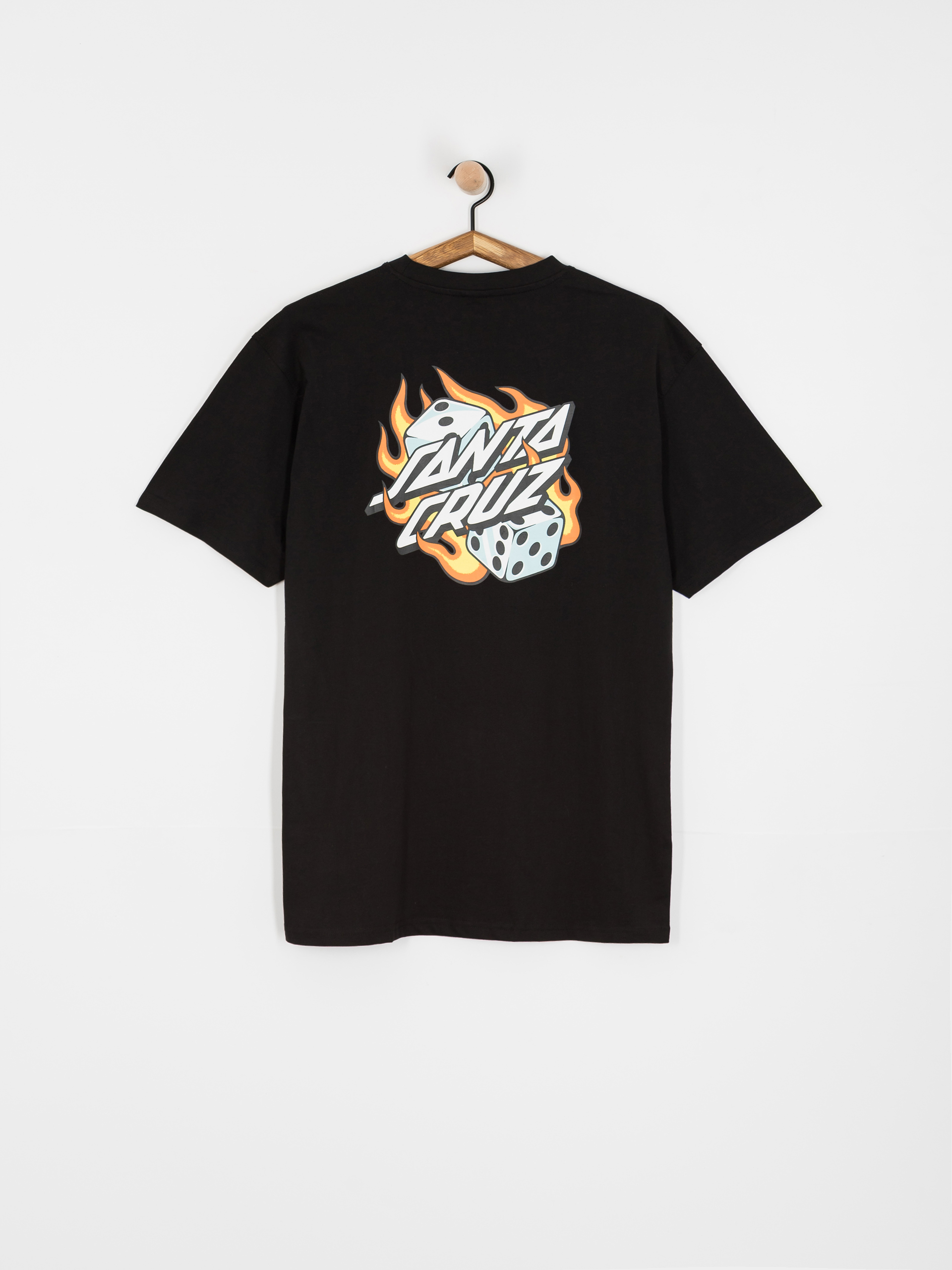 Футболка Santa Cruz Flaming Dice Dot Chest (black)