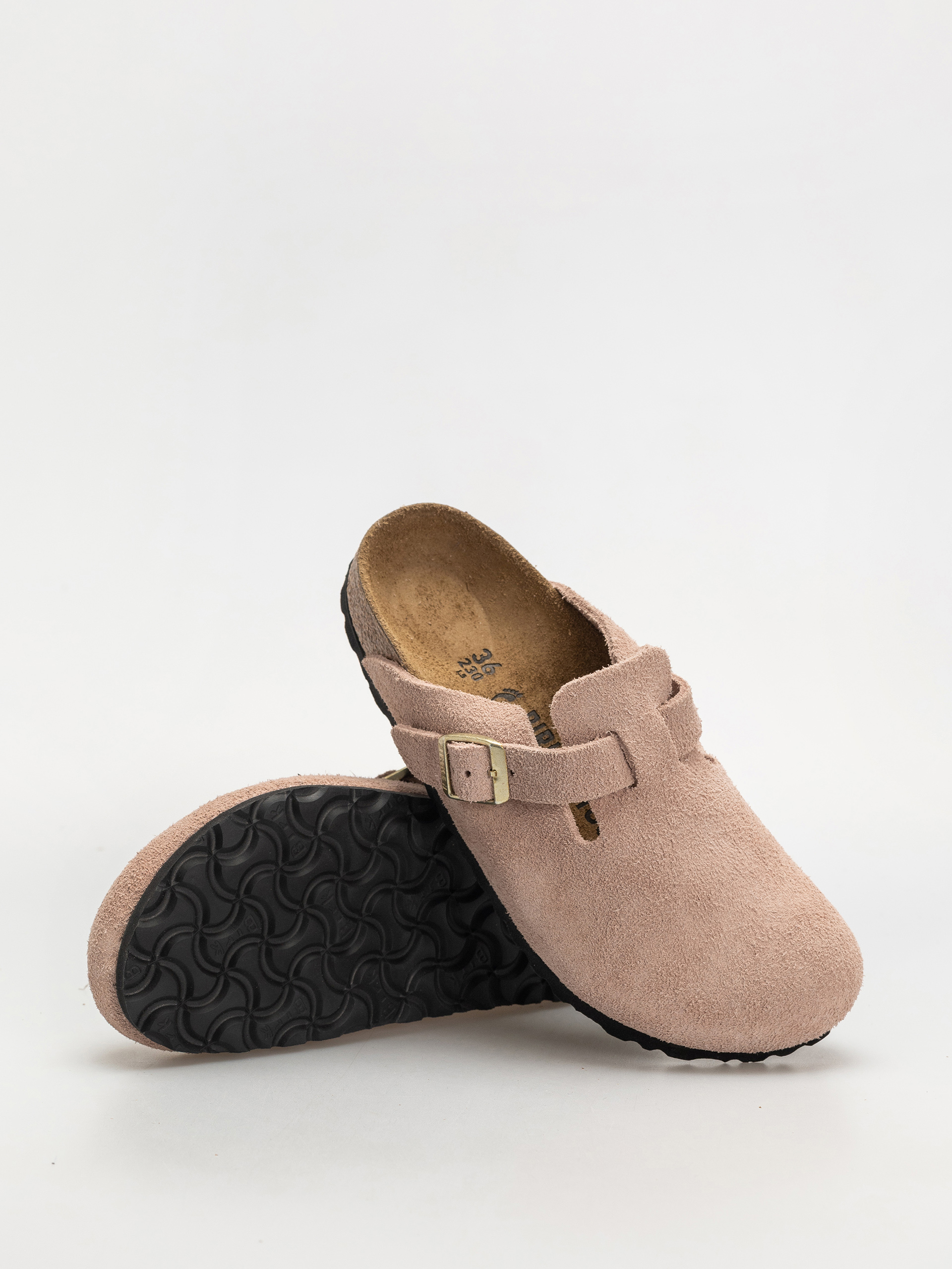 Шльопанці Birkenstock Boston Suede Leather Narrow Wmn (light rose)