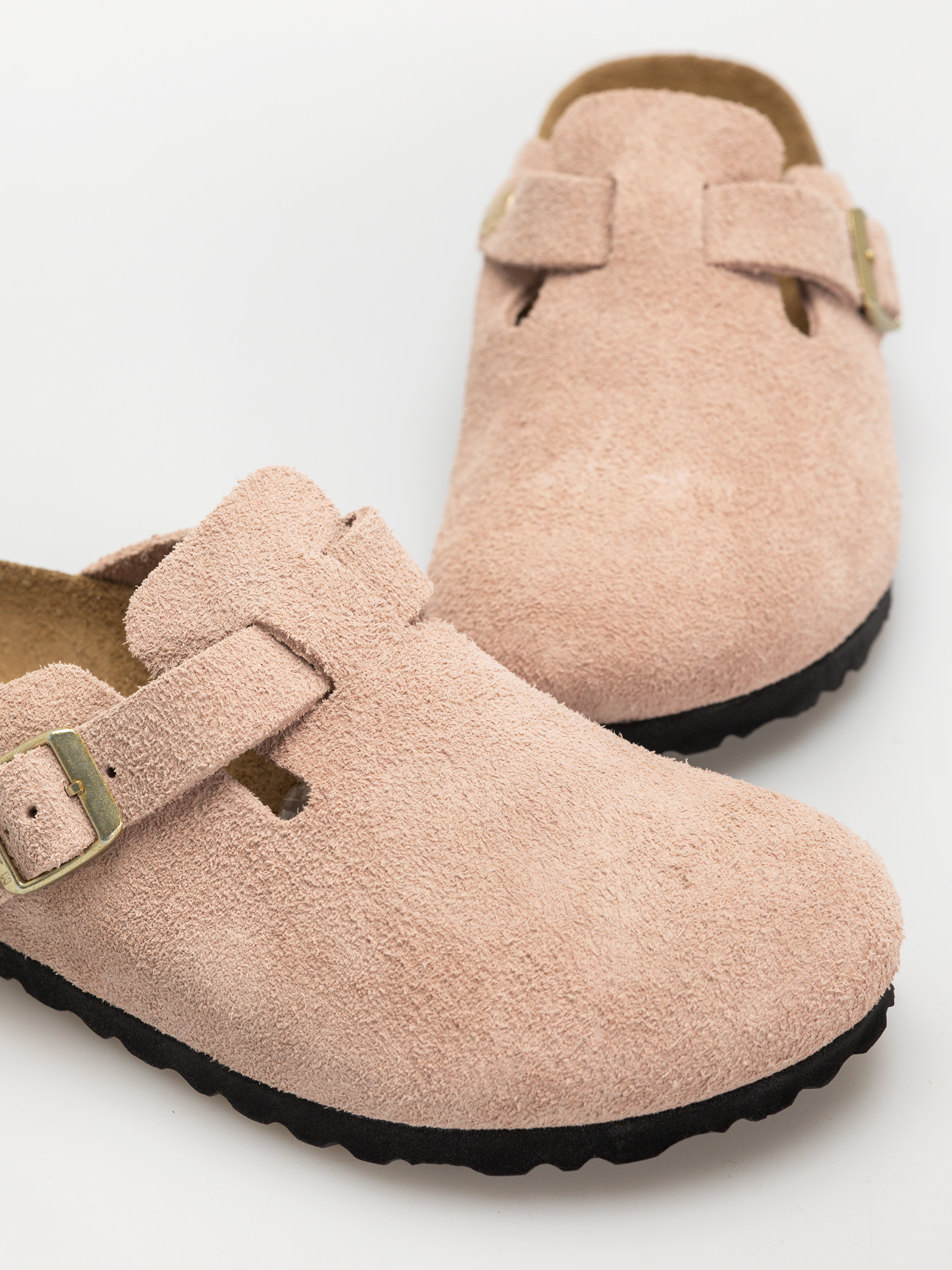 Шльопанці Birkenstock Boston Suede Leather Narrow Wmn (light rose)