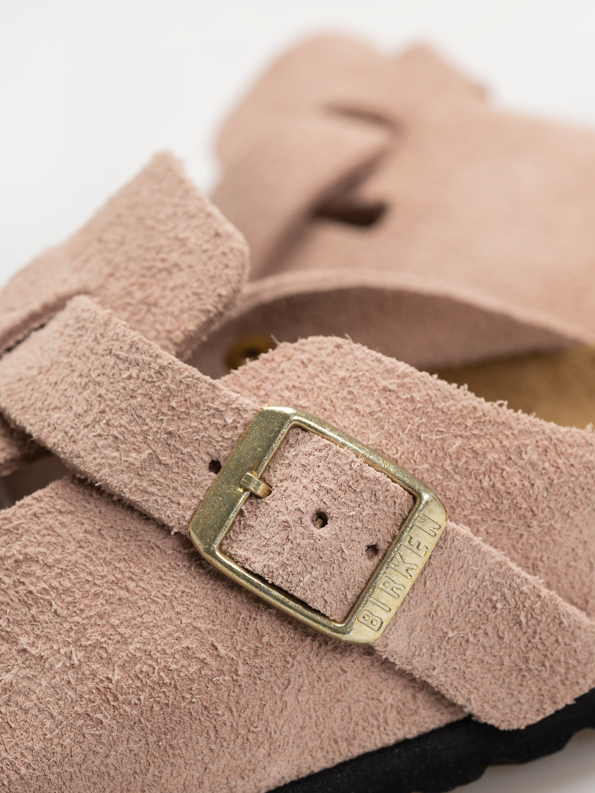 Шльопанці Birkenstock Boston Suede Leather Narrow Wmn (light rose)