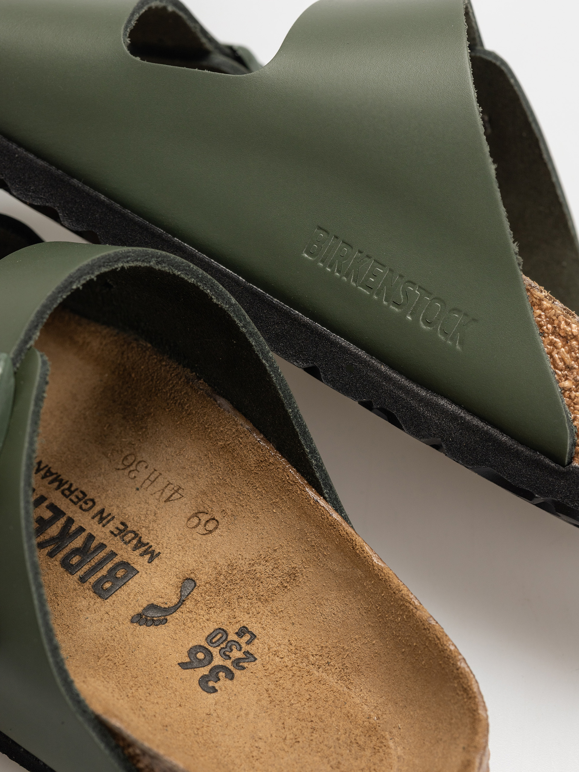 Шльопанці Birkenstock Arizona Natural Leather Narrow Wmn (thyme)