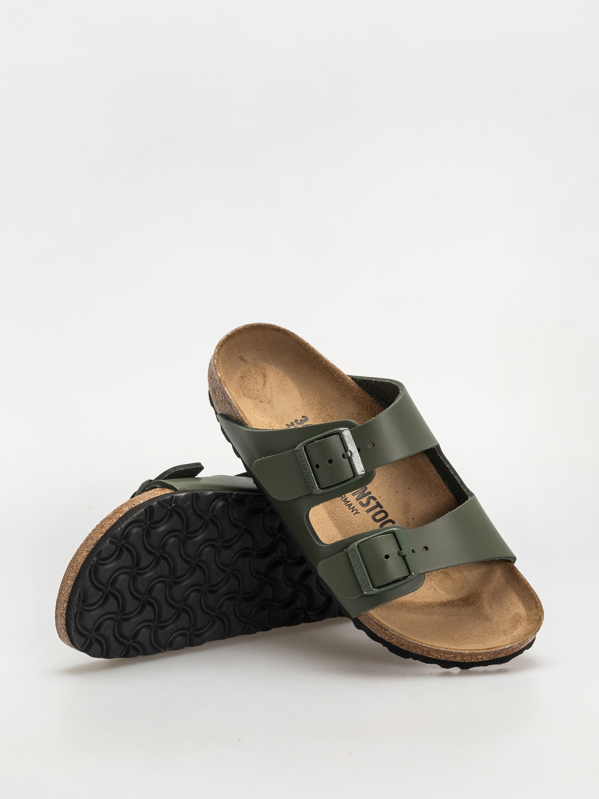 Шльопанці Birkenstock Arizona Natural Leather Narrow Wmn (thyme)