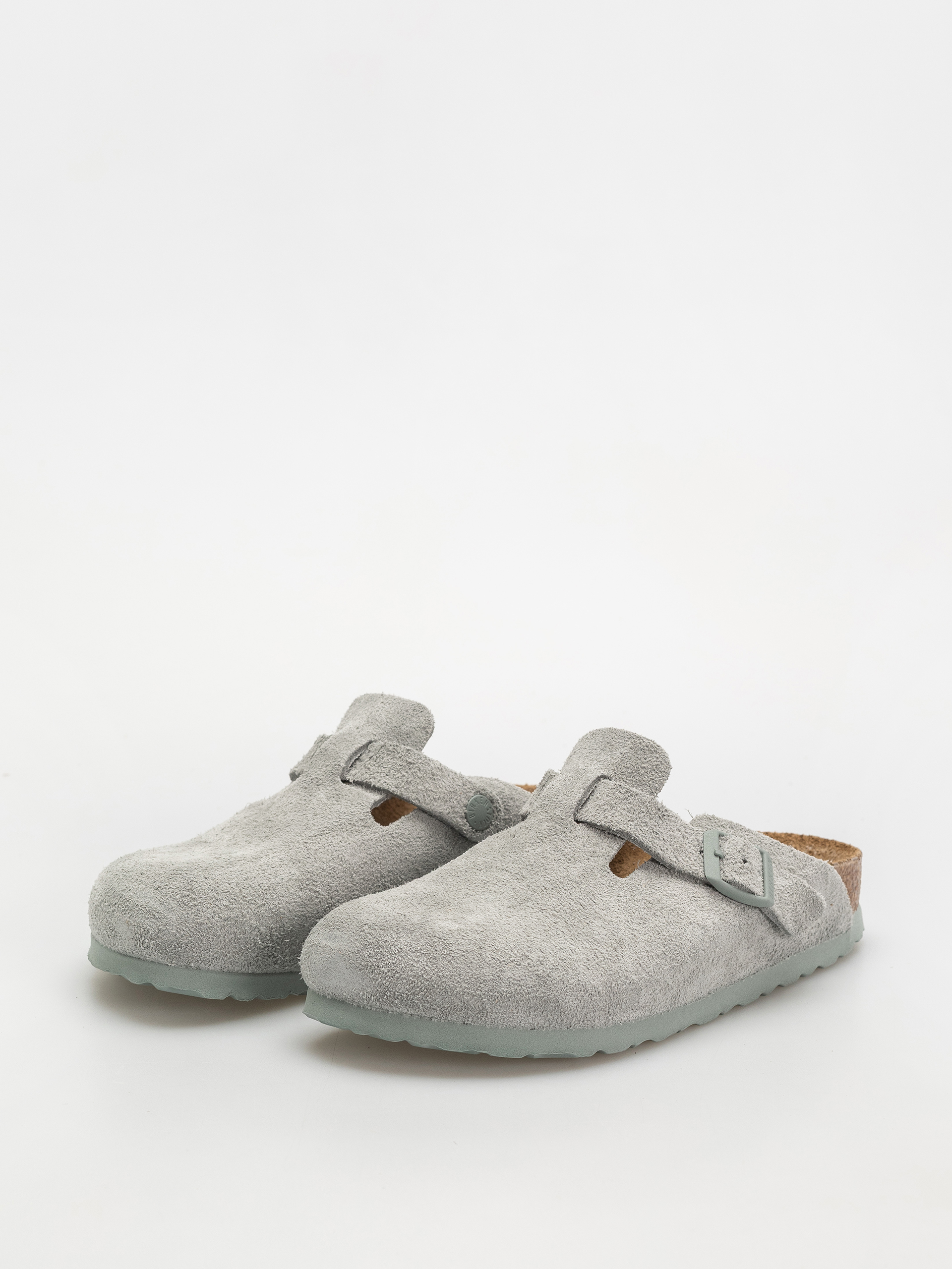 Шльопанці Birkenstock Boston Suede Leather Narrow Wmn (pure sage)