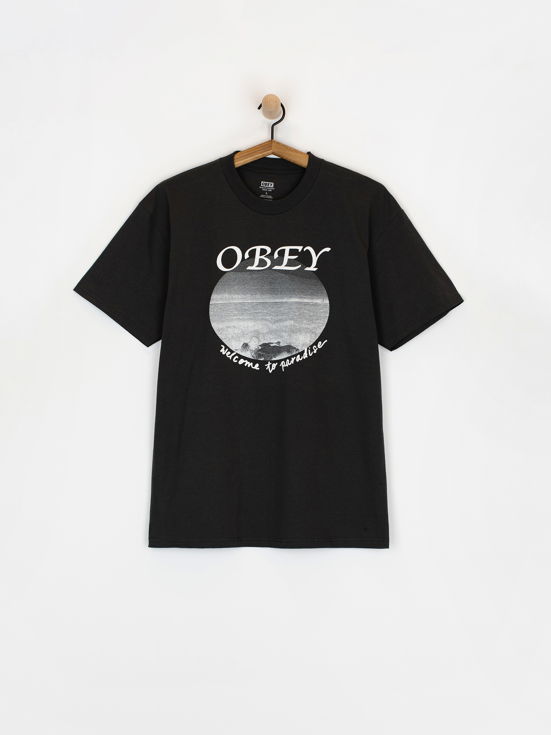 Футболка OBEY Welcome To Paradise (vintage black)