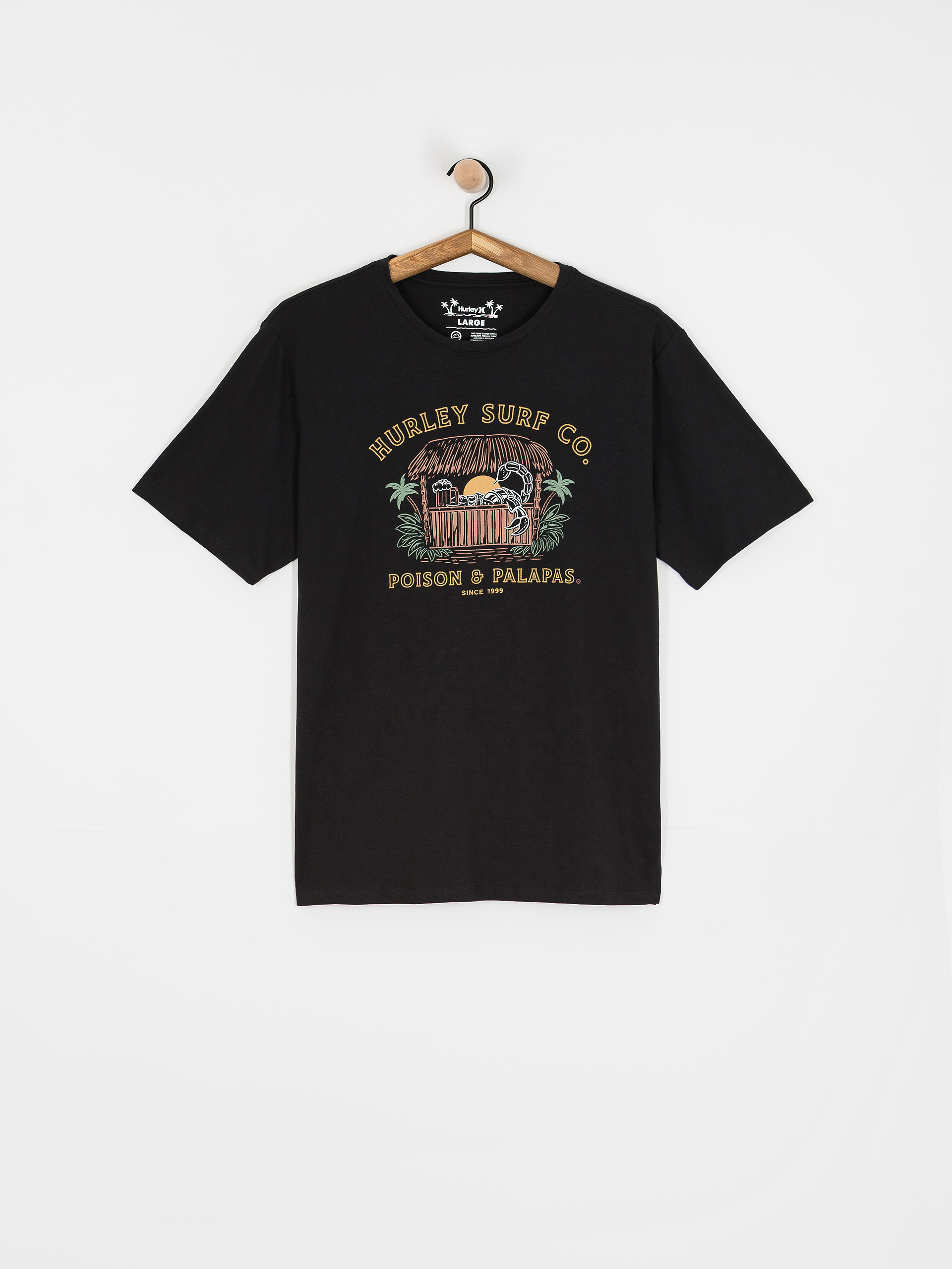 Футболка Hurley Poison And Palapas Slub (black)