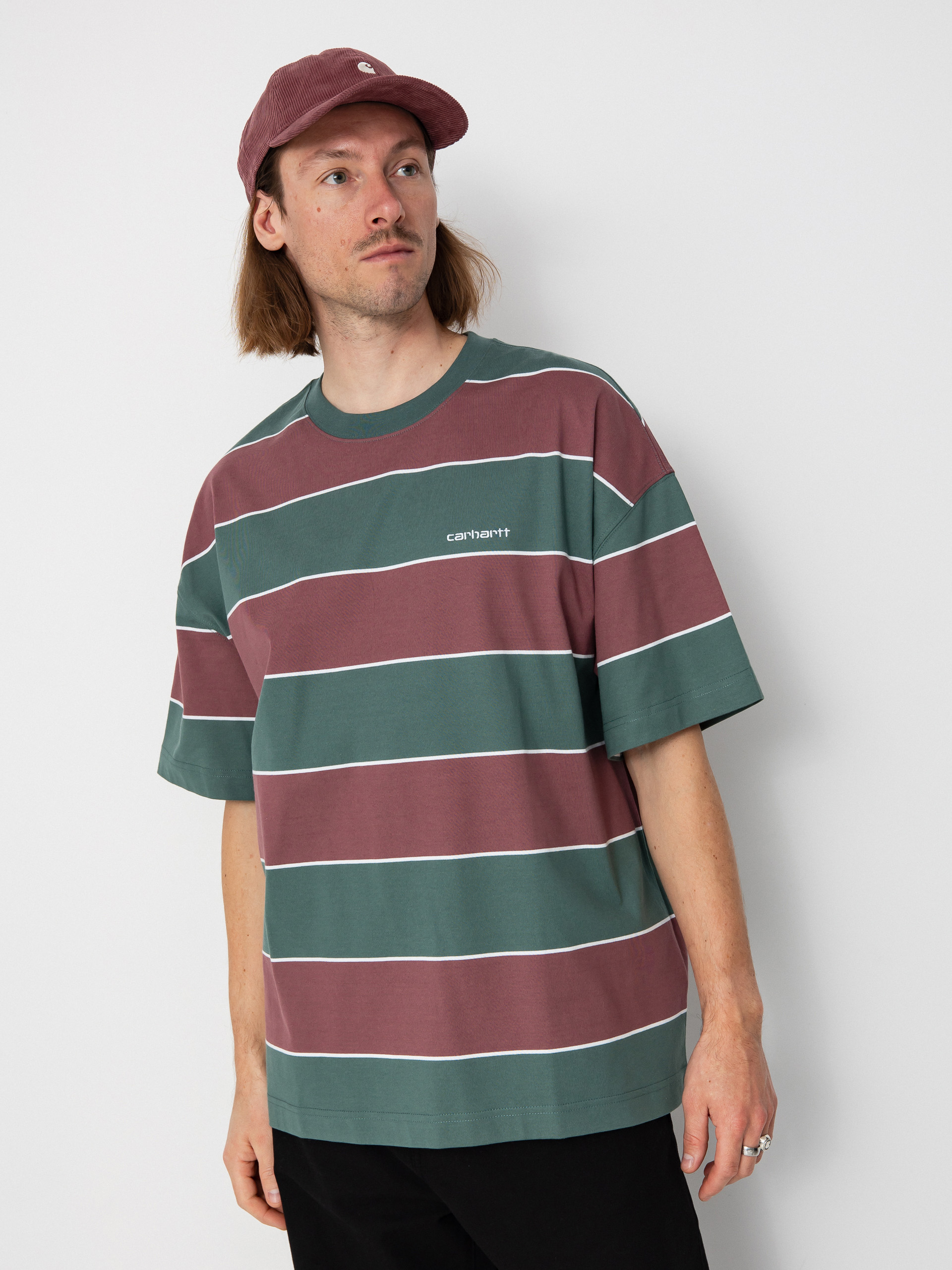 Футболка Carhartt WIP Quinby (quinby stripe/silver pine)