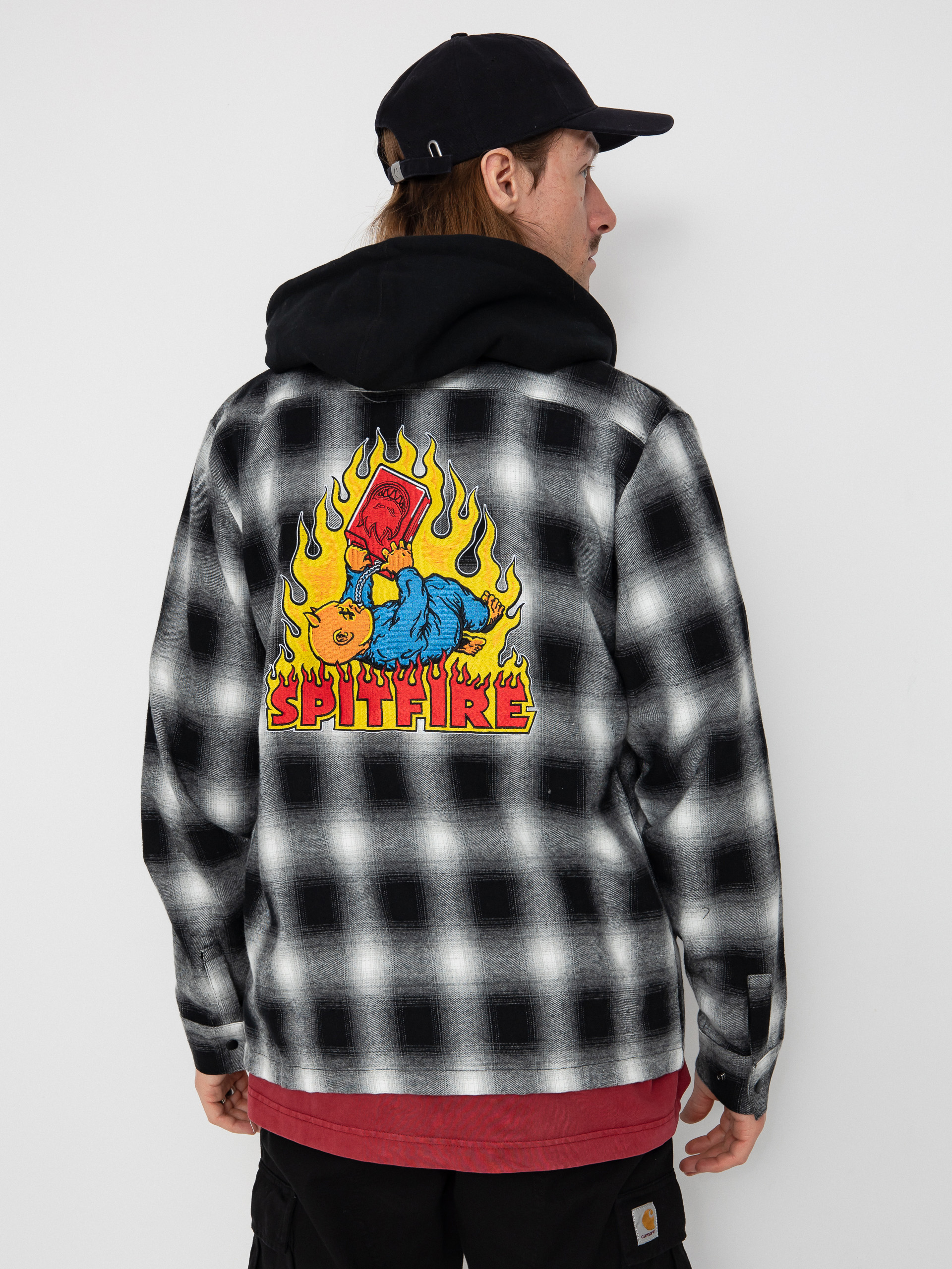 Сорочка Spitfire Demonseed Hooded Flannel (black/white/multi color embroideries)