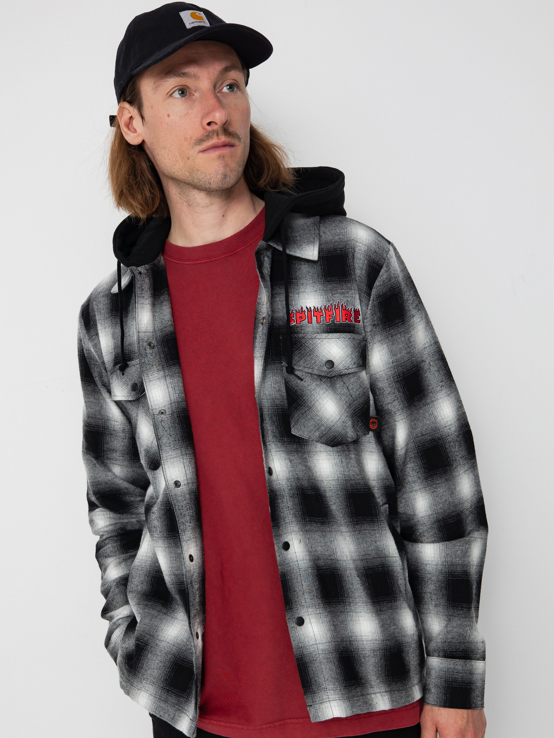 Сорочка Spitfire Demonseed Hooded Flannel (black/white/multi color embroideries)